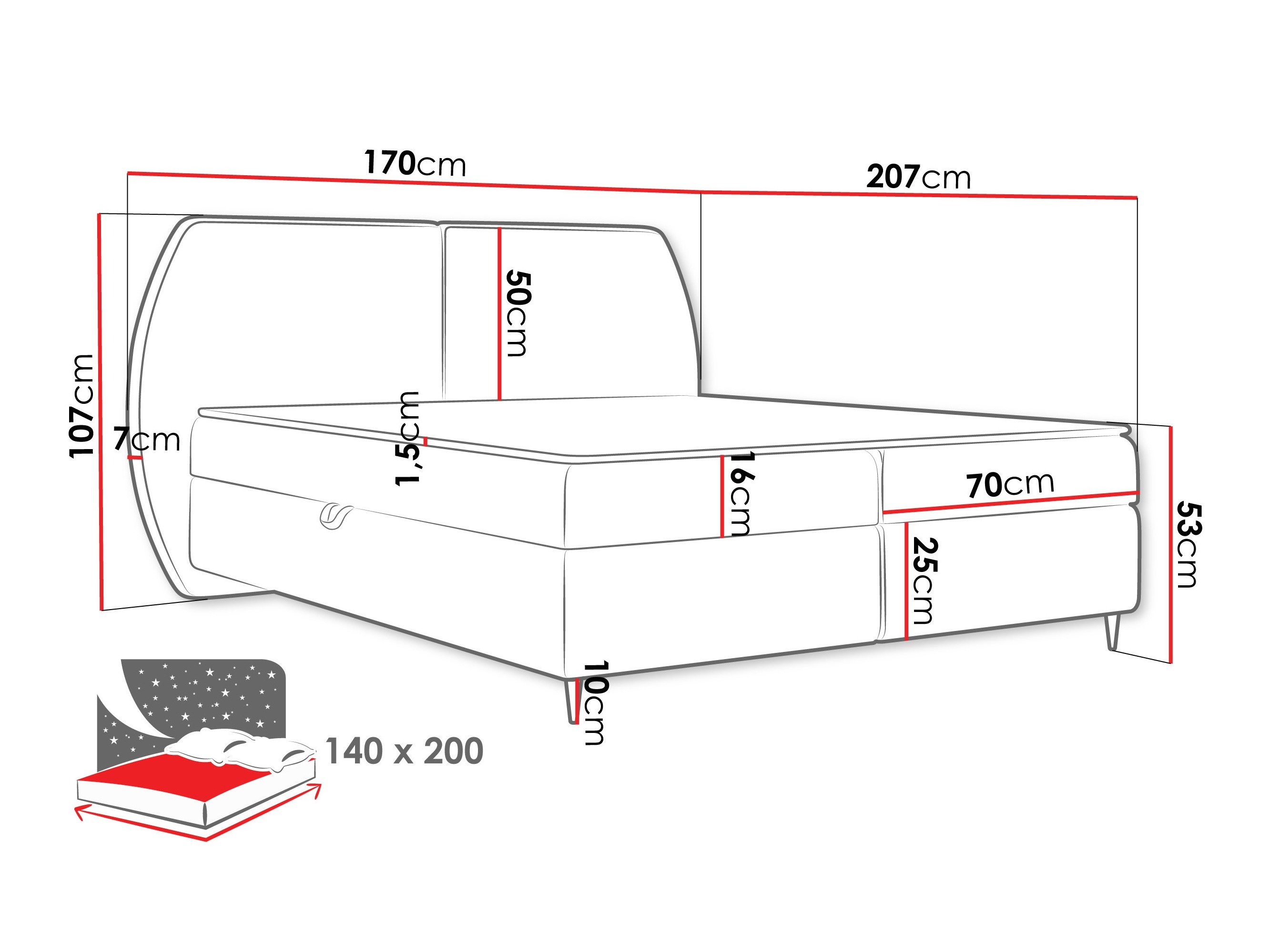Lit boxspring Stonecrest 110 (Wave 05)