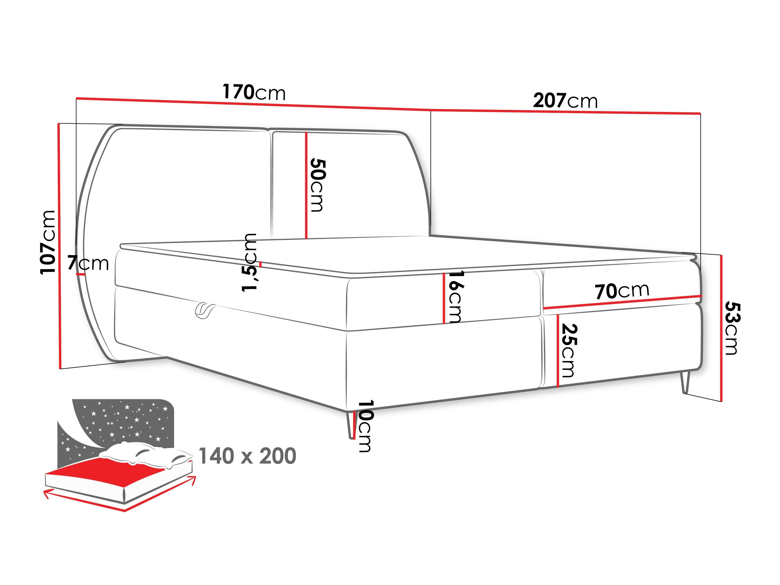 Lit boxspring Stonecrest 110 (Wave 09)