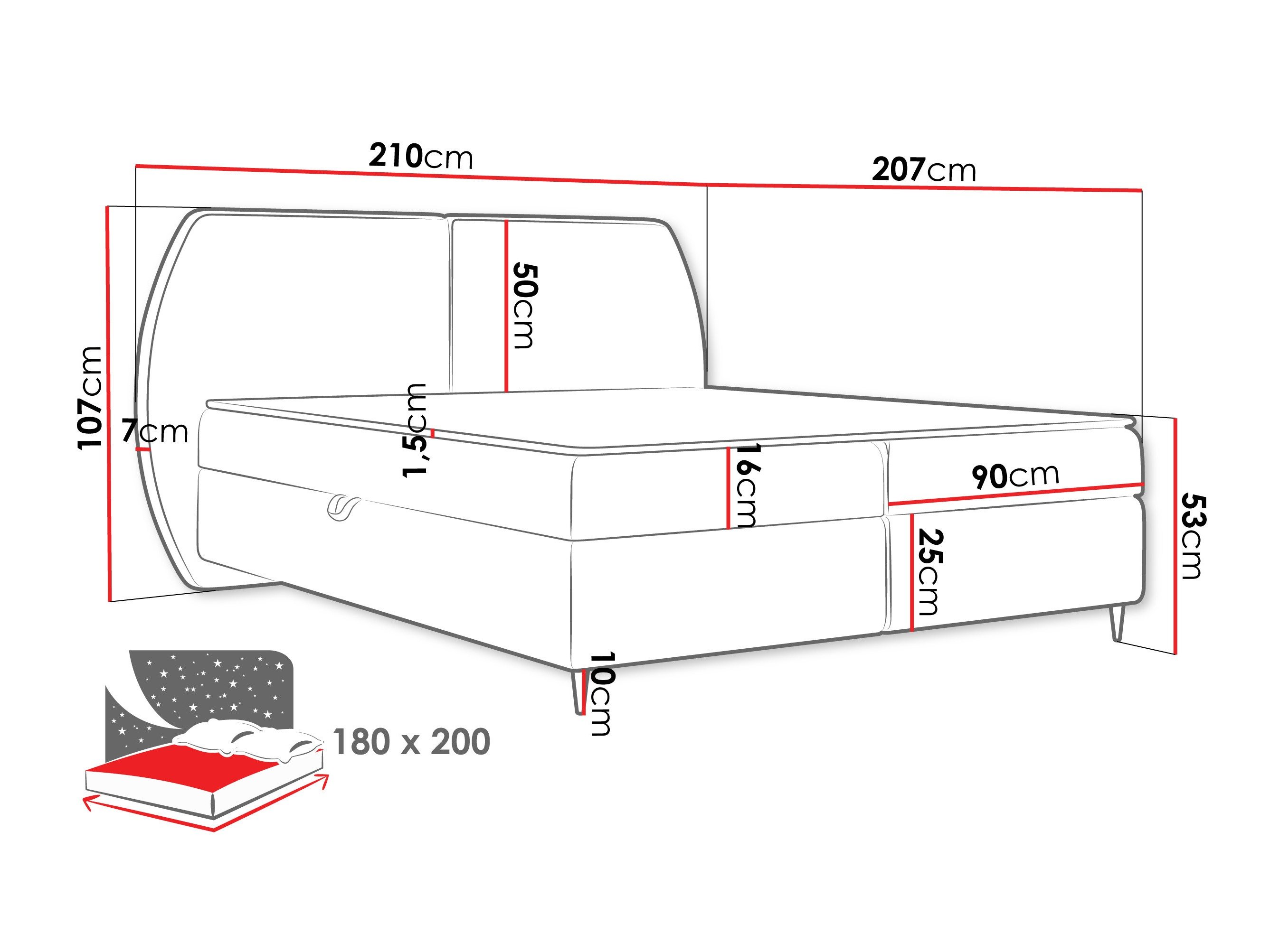 Lit boxspring Stonecrest 110 (Wave 15)