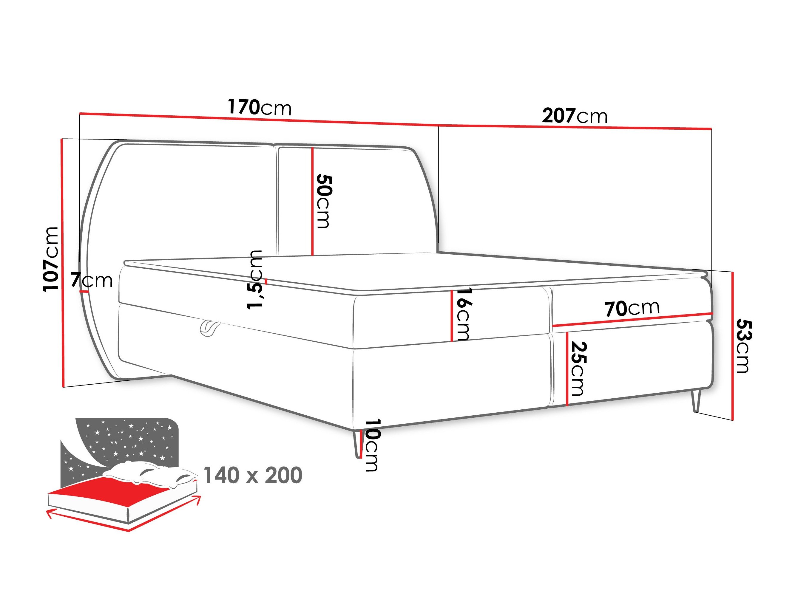Lit boxspring Stonecrest 110 (Wave 17)