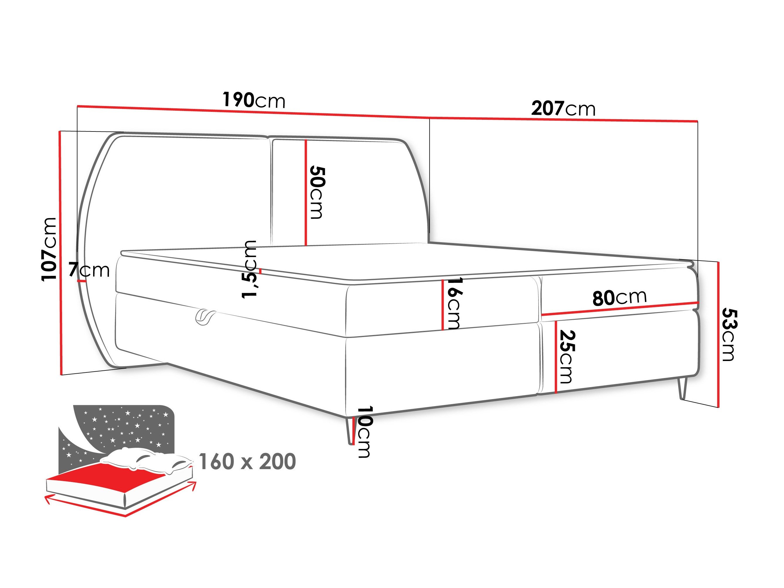 Lit boxspring Stonecrest 110 (Wave 17)