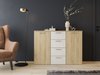 Commode Melvele 101 (Chêne de san remo + Blanc)