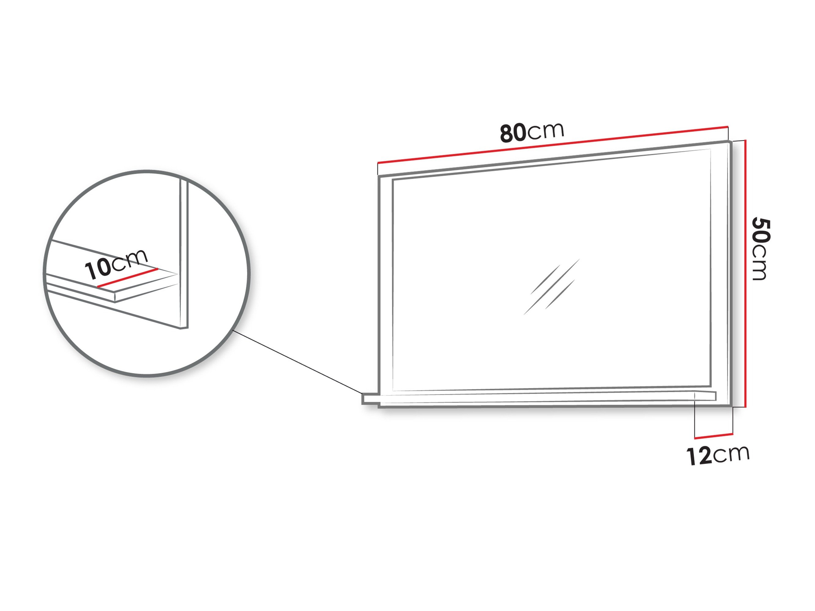 Miroir de salle de bain Providence 195 (Noir)