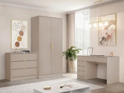 Ensemble de bureau à domicile Comfivo Larmire 123 (Beige)