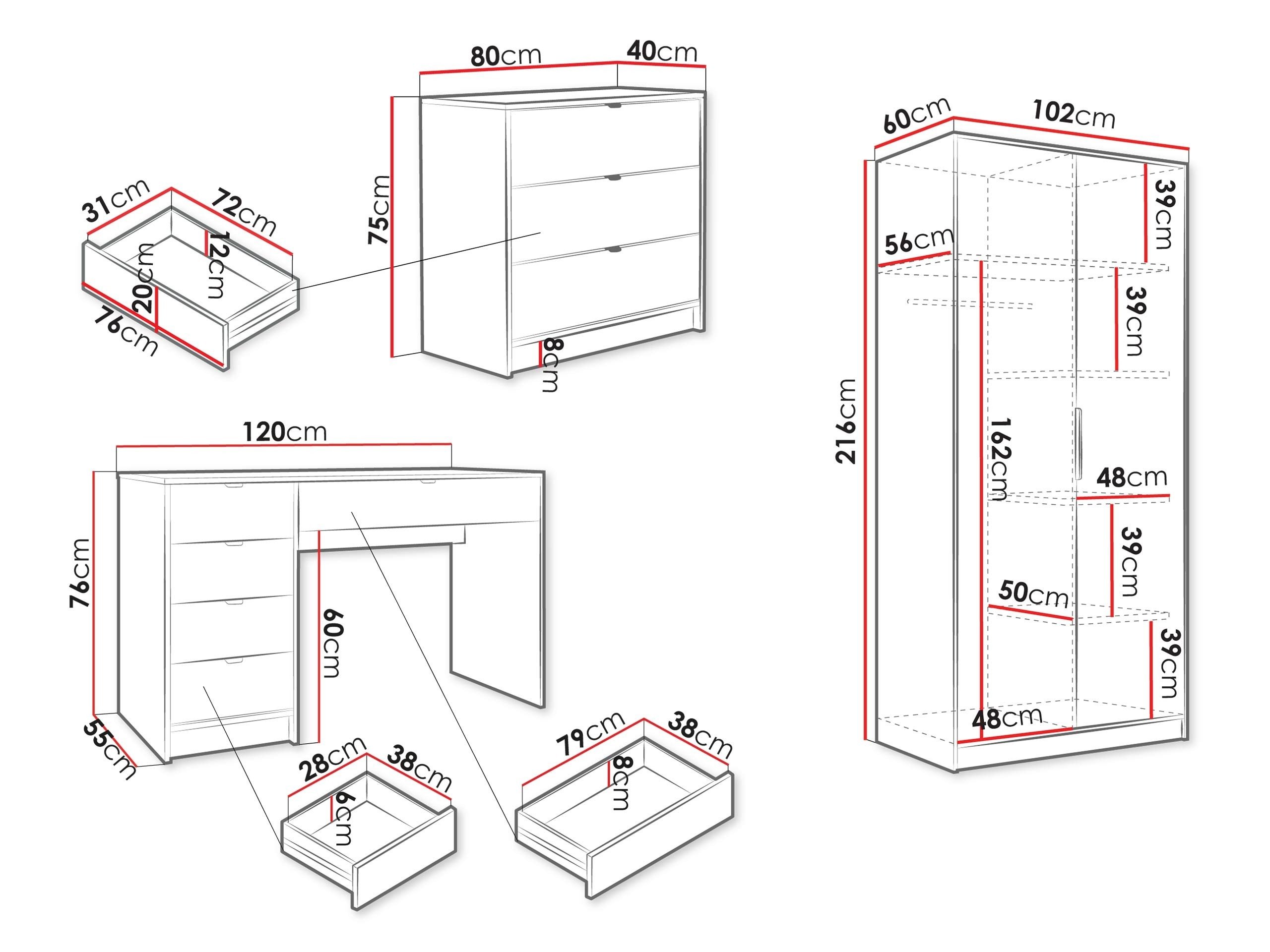 Ensemble de bureau à domicile Comfivo Larmire 123 (Beige)