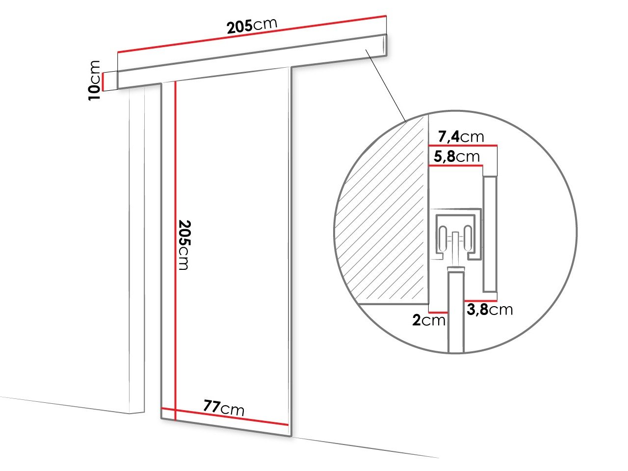 Porte coulissante Closico Fundus I (Cachemire)