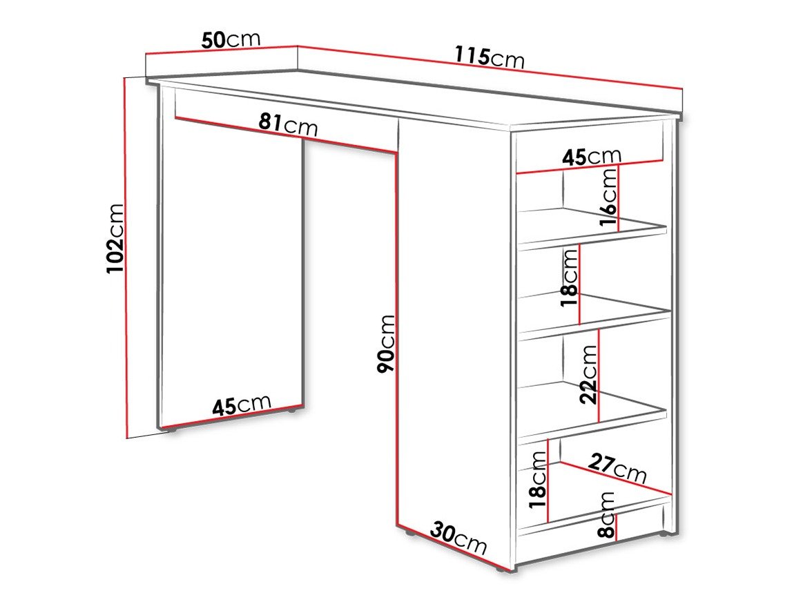 Table de bar Comfivo Cedrus (Cachemire)