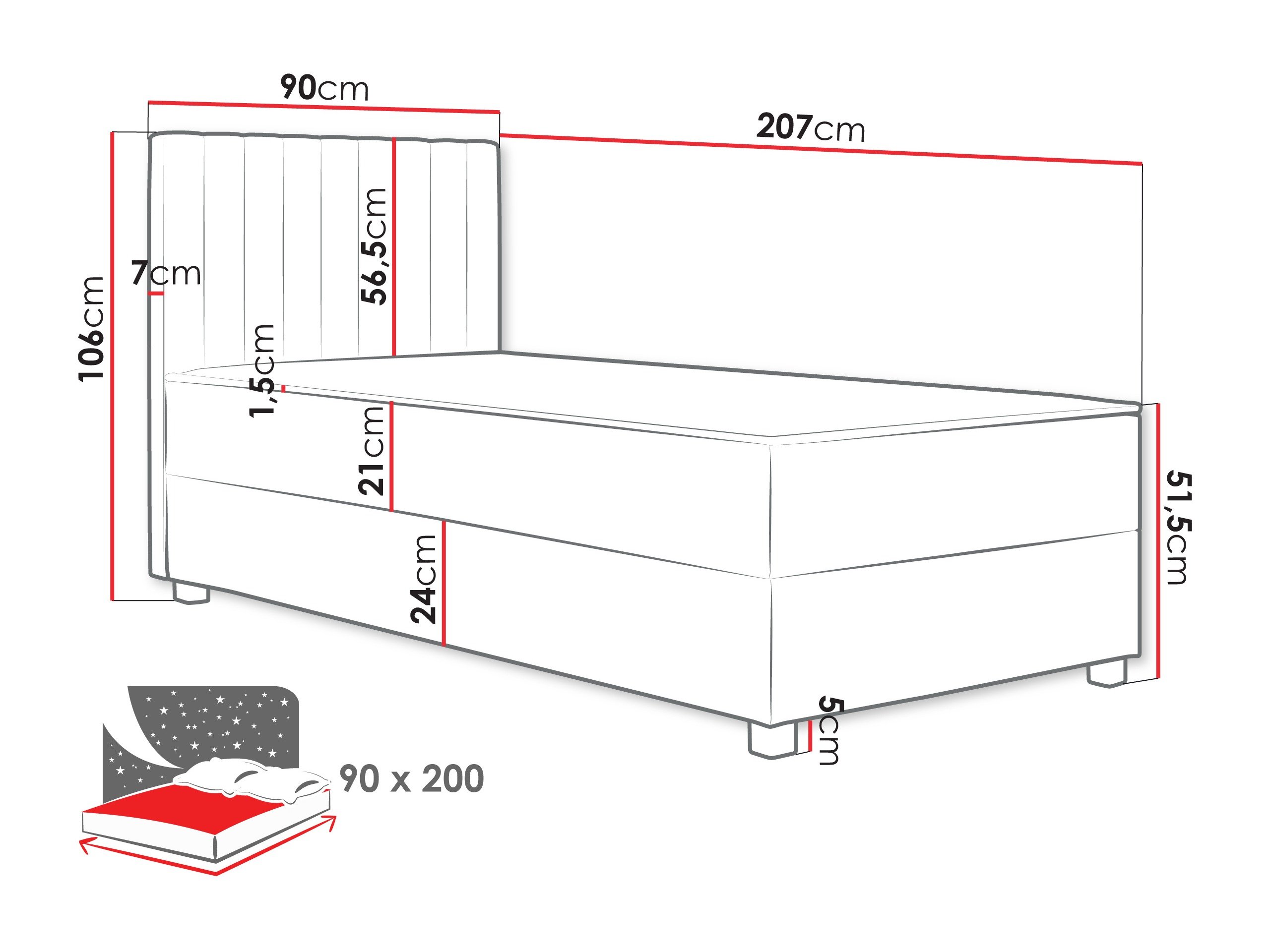 Lit boxspring Soral (Manila 02)