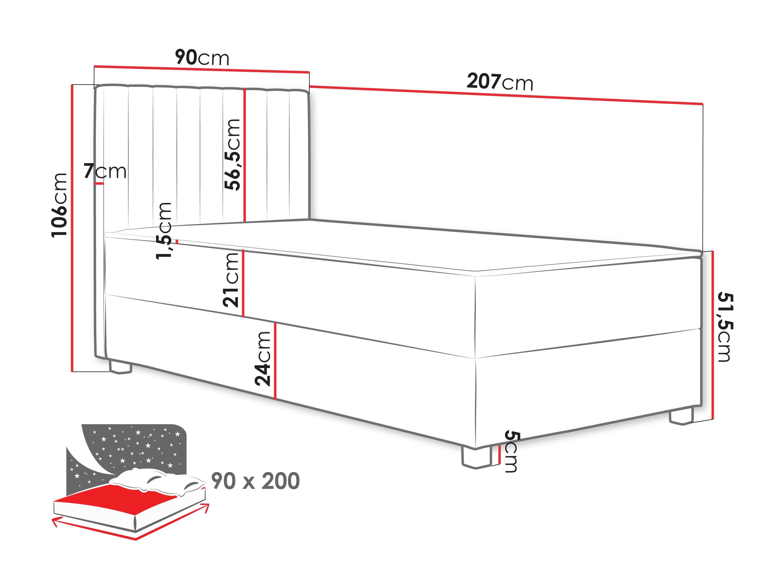 Lit boxspring Soral (Manila 26)