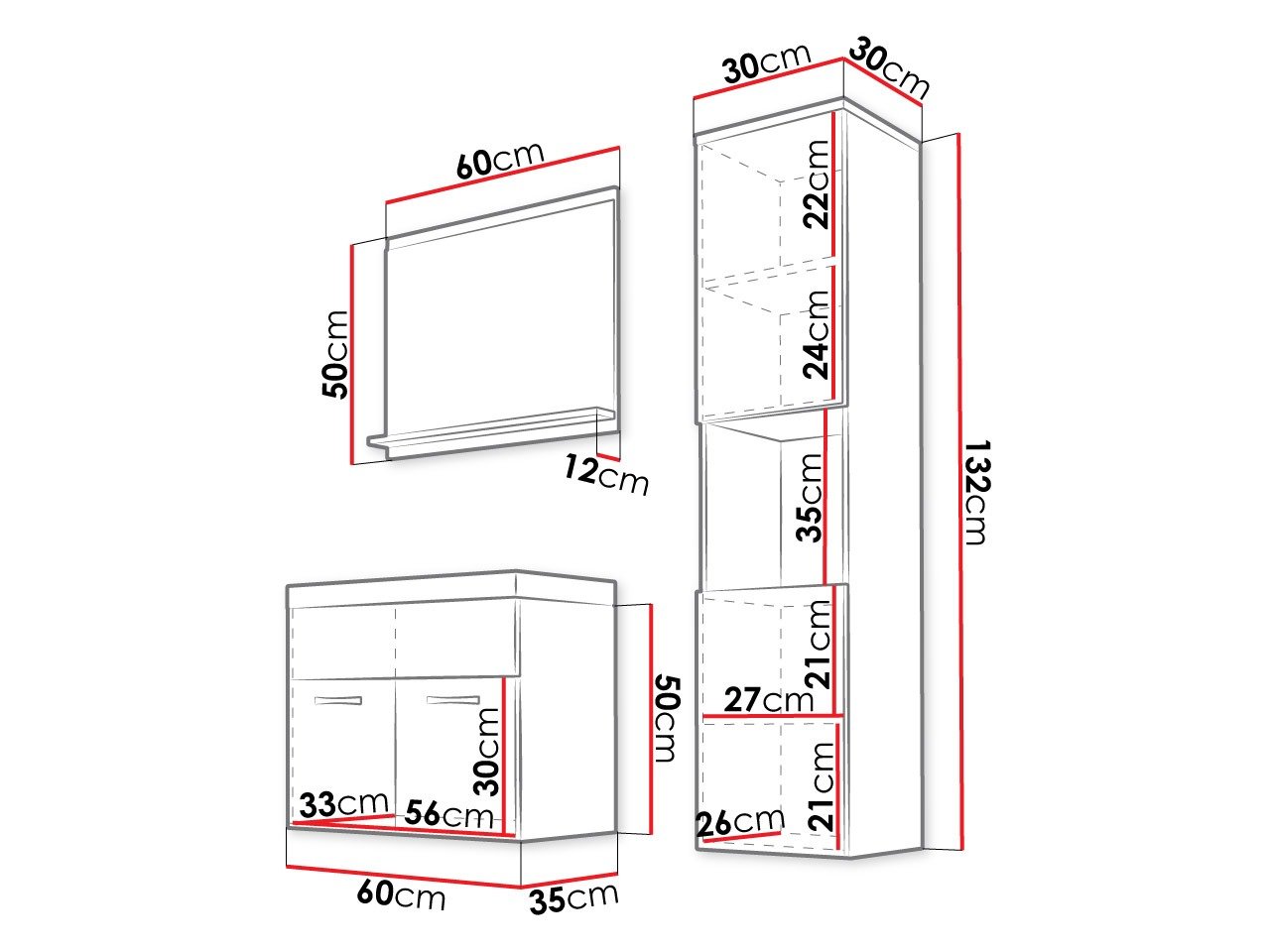 Ensemble de salle de bain Sarasota 122 (Graphite)