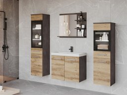 Ensemble de salle de bain Scientia IV (Matera gris + Châtaigne)