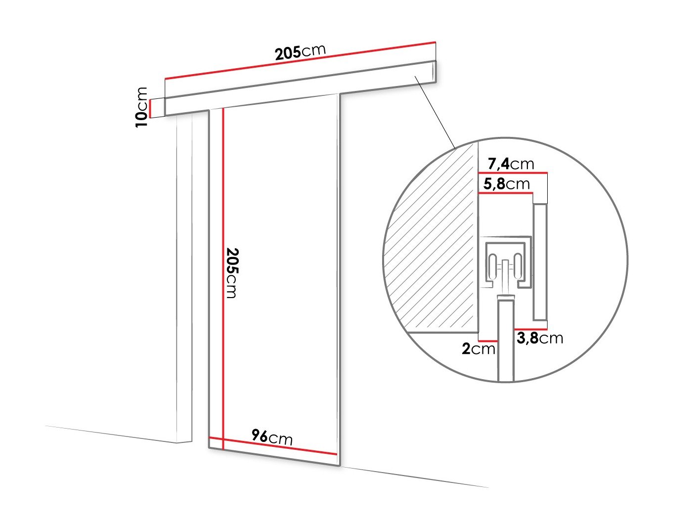 Porte coulissante Closico 178 (Cachemire)