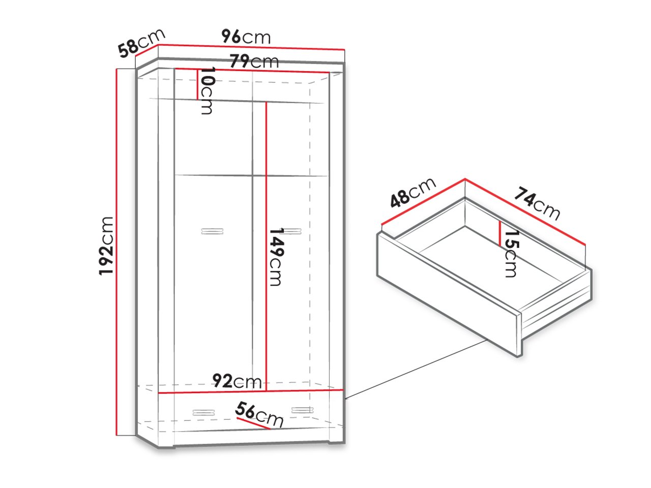 Armoire Serfeno 100 (Frêne)
