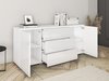 Commode Mirfivo 102 (Béton + Blanc brillant)
