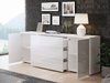 Commode Sarasota 129 (Blanc + Blanc brillant)