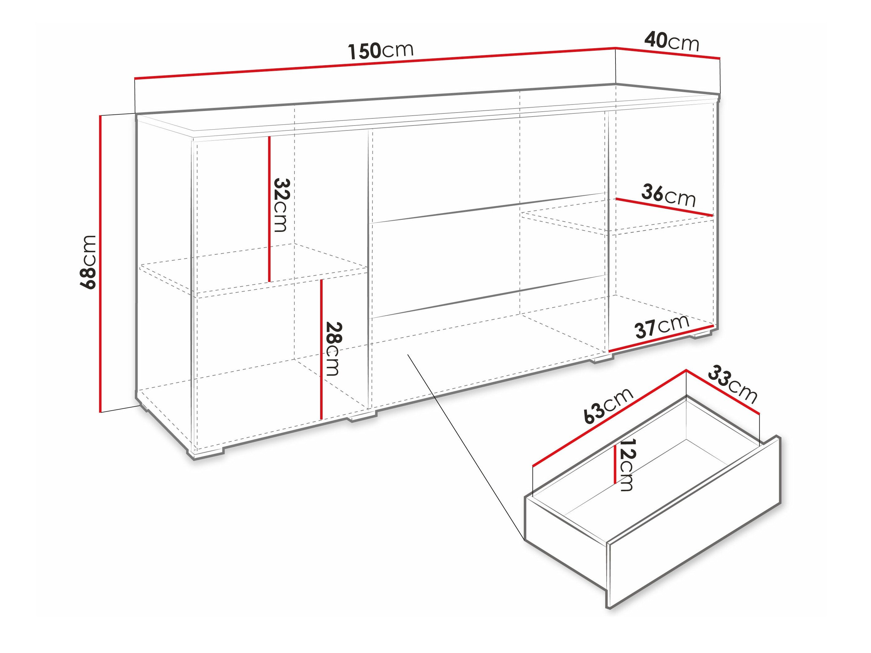 Commode Sarasota 142 (Chêne wotan)
