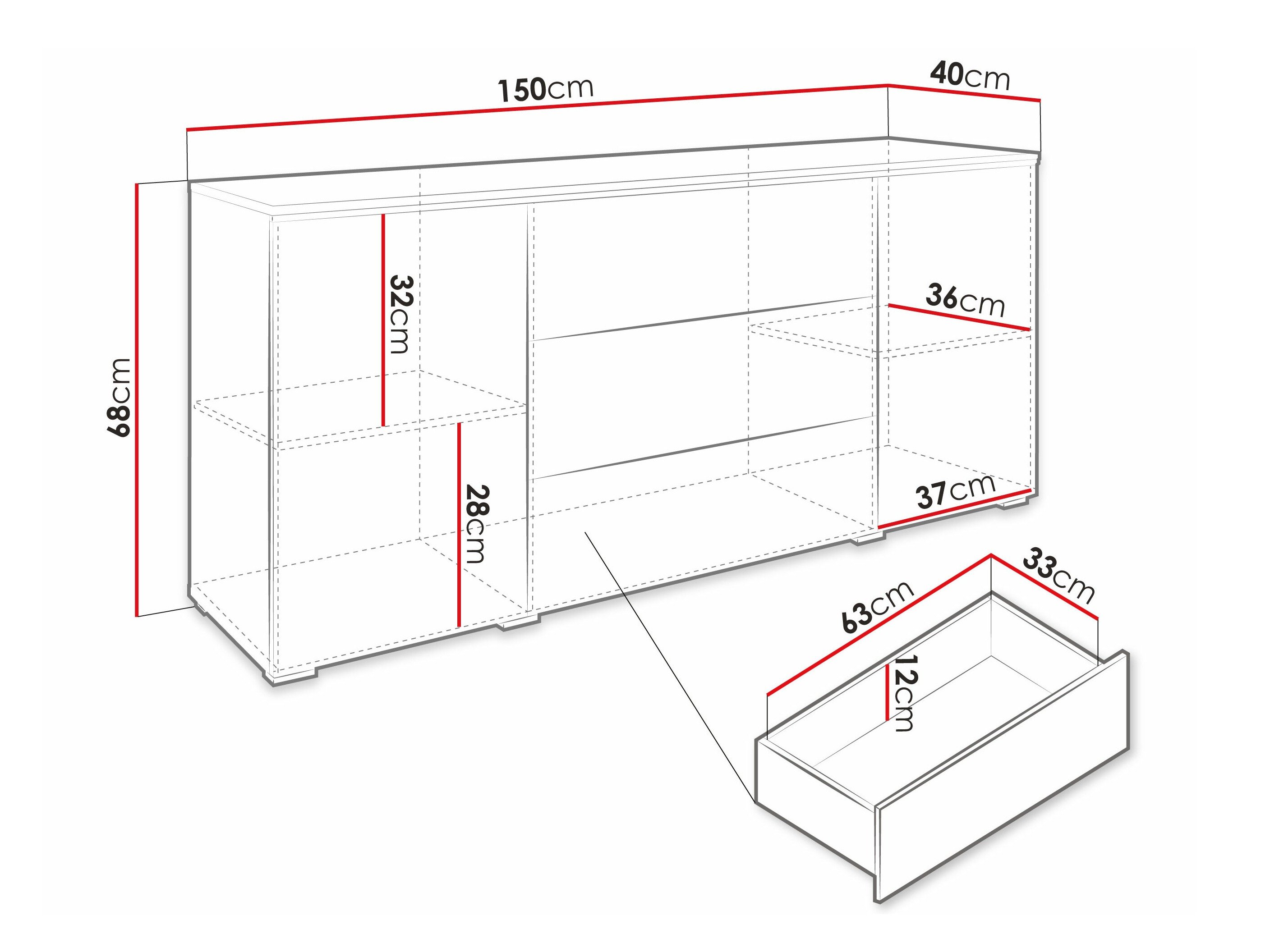 Commode Sarasota 142 (Chêne wotan)