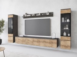 Ensemble de salon Mirfivo 101 (Matera gris + Châtaigne)