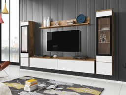 Ensemble de salon Sarasota 126 (Chêne wotan + Blanc brillant)