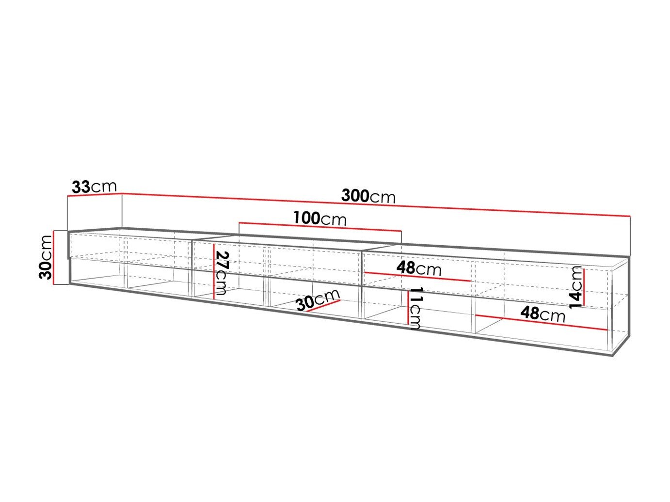 Meuble TV Sarasota 144 (Graphite)