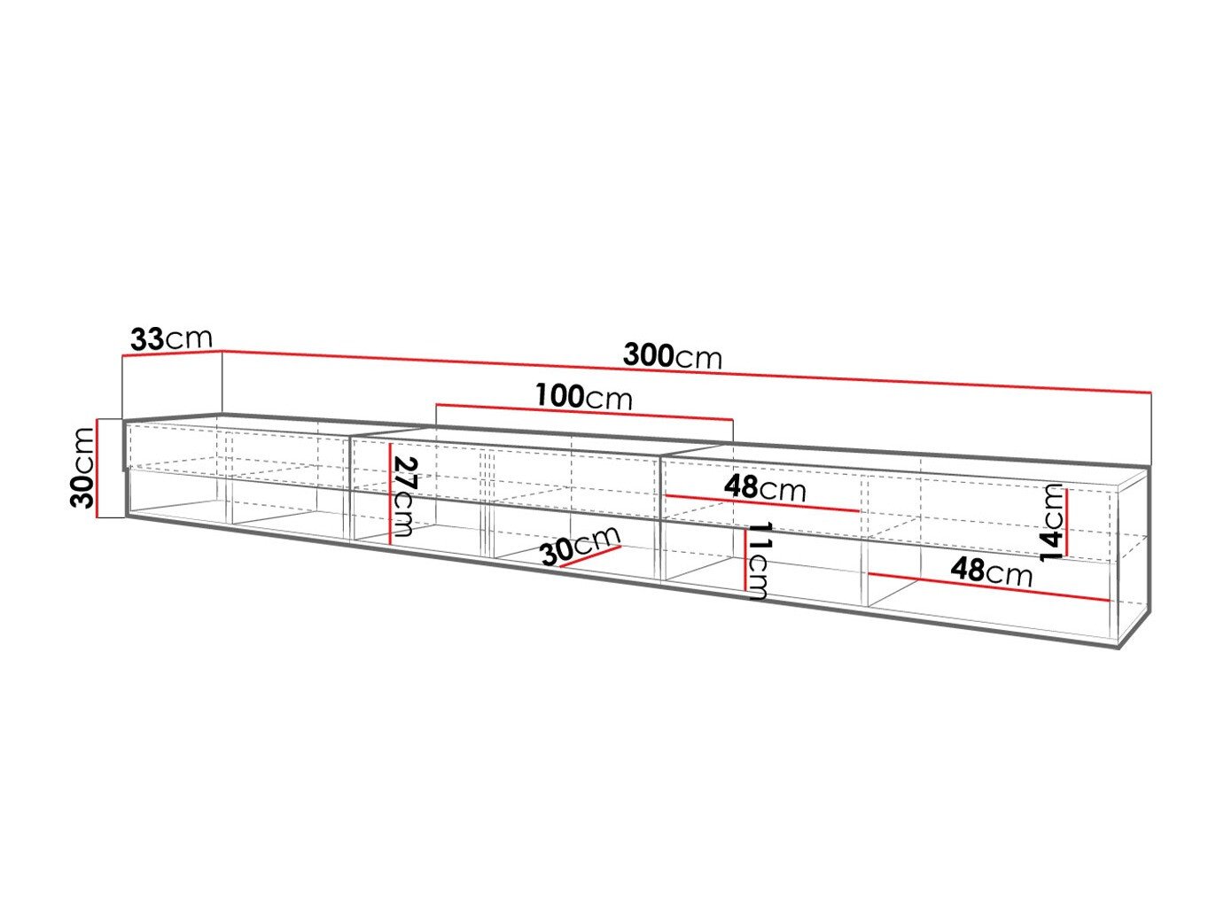Meuble TV Sarasota 144 (Graphite)