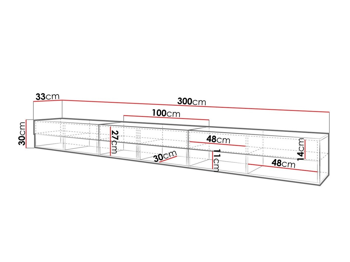 Meuble TV Sarasota 144 (Matera gris + Châtaigne)