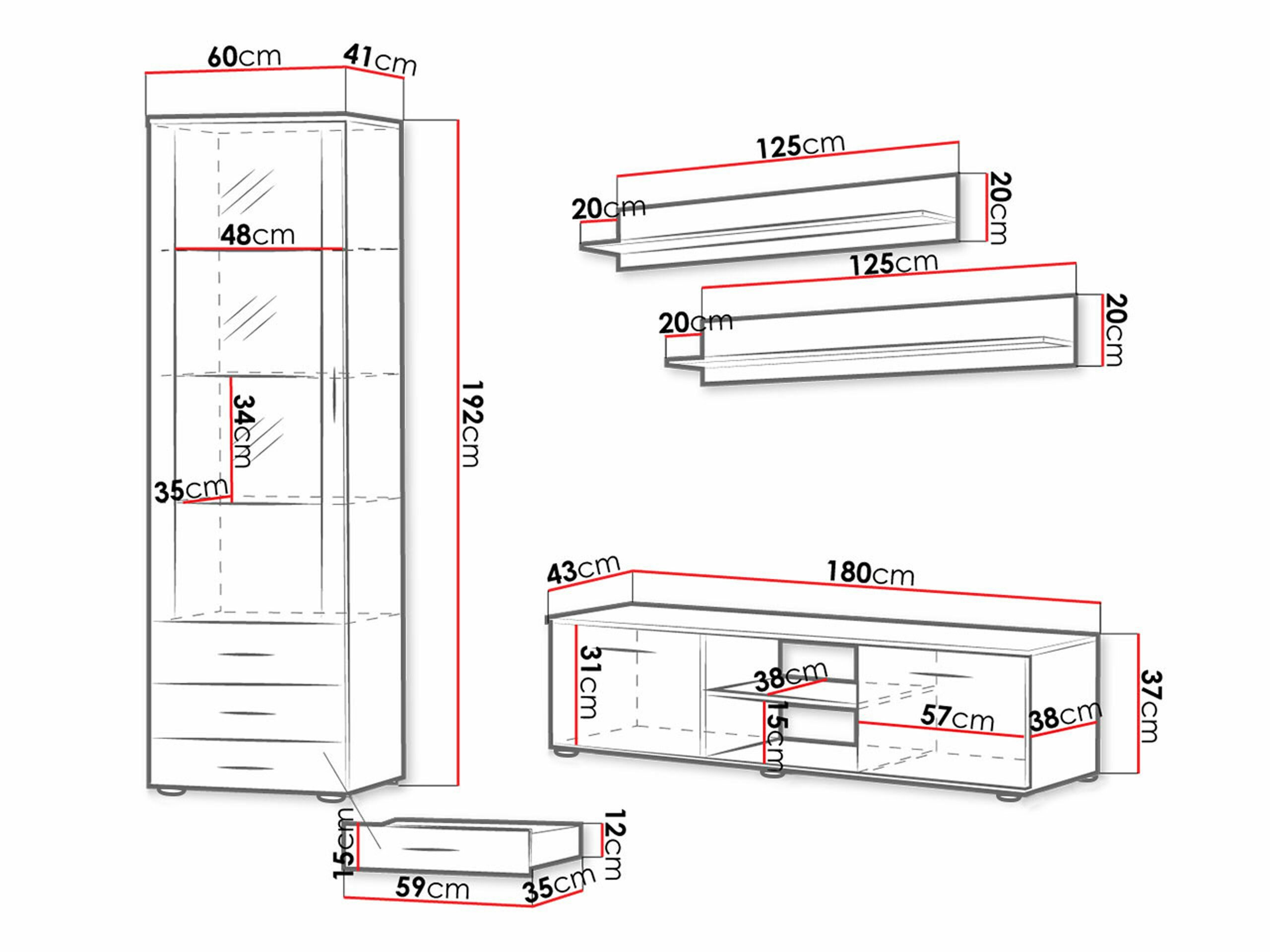 Ensemble de salon Tornola 107 (Cachemire + Noir)