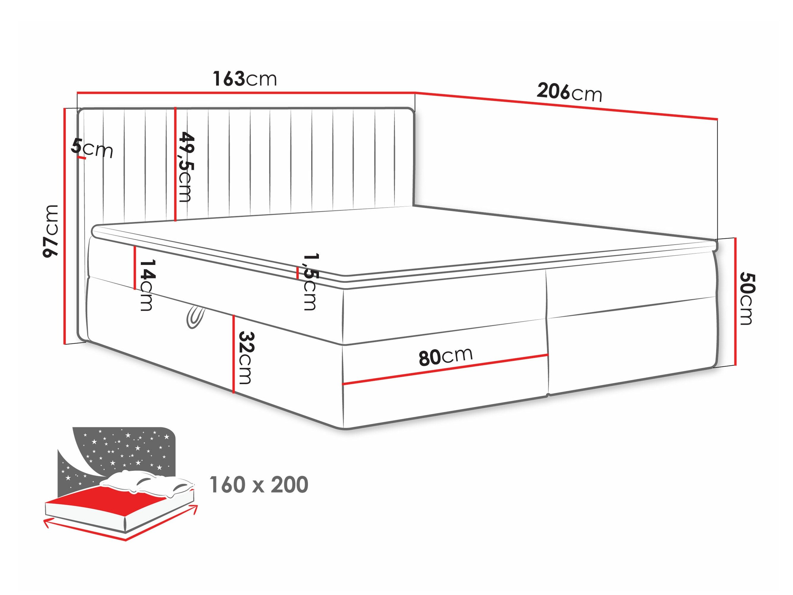 Lit boxspring Comfivo Apis I (Manila 16)