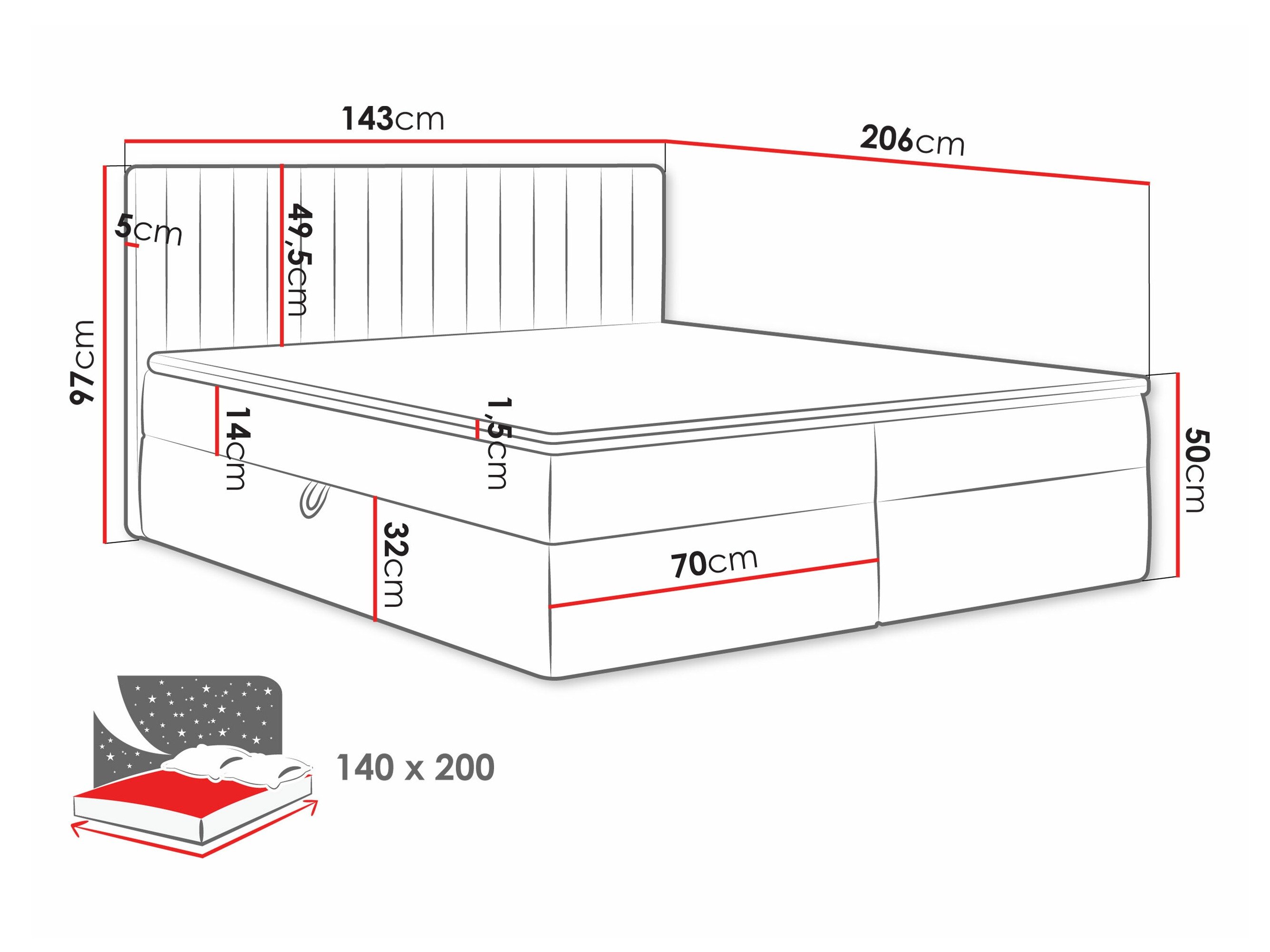 Lit boxspring Comfivo Apis I (Polo 889)
