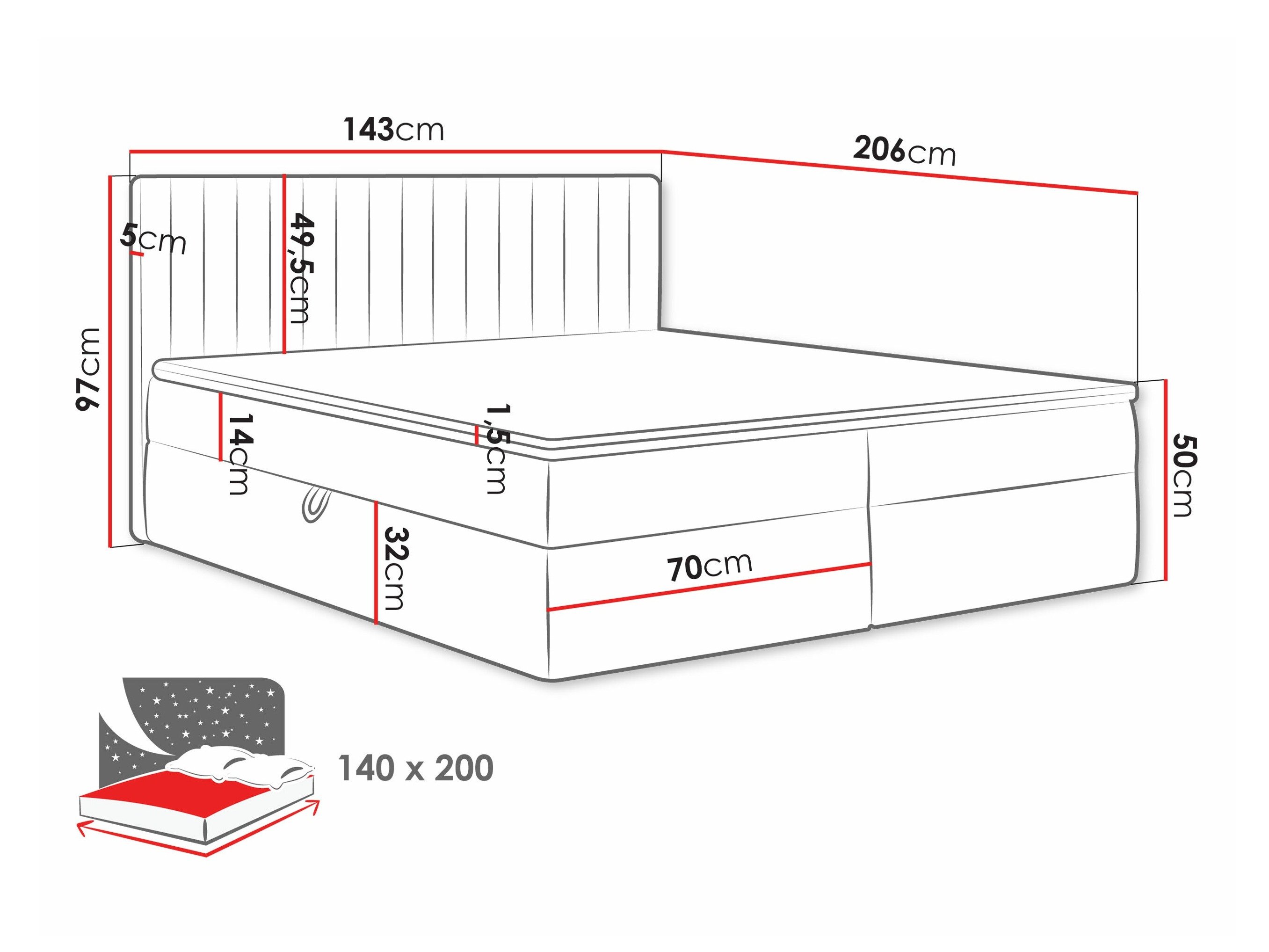 Lit continental Comfivo 481 (Manila 02)