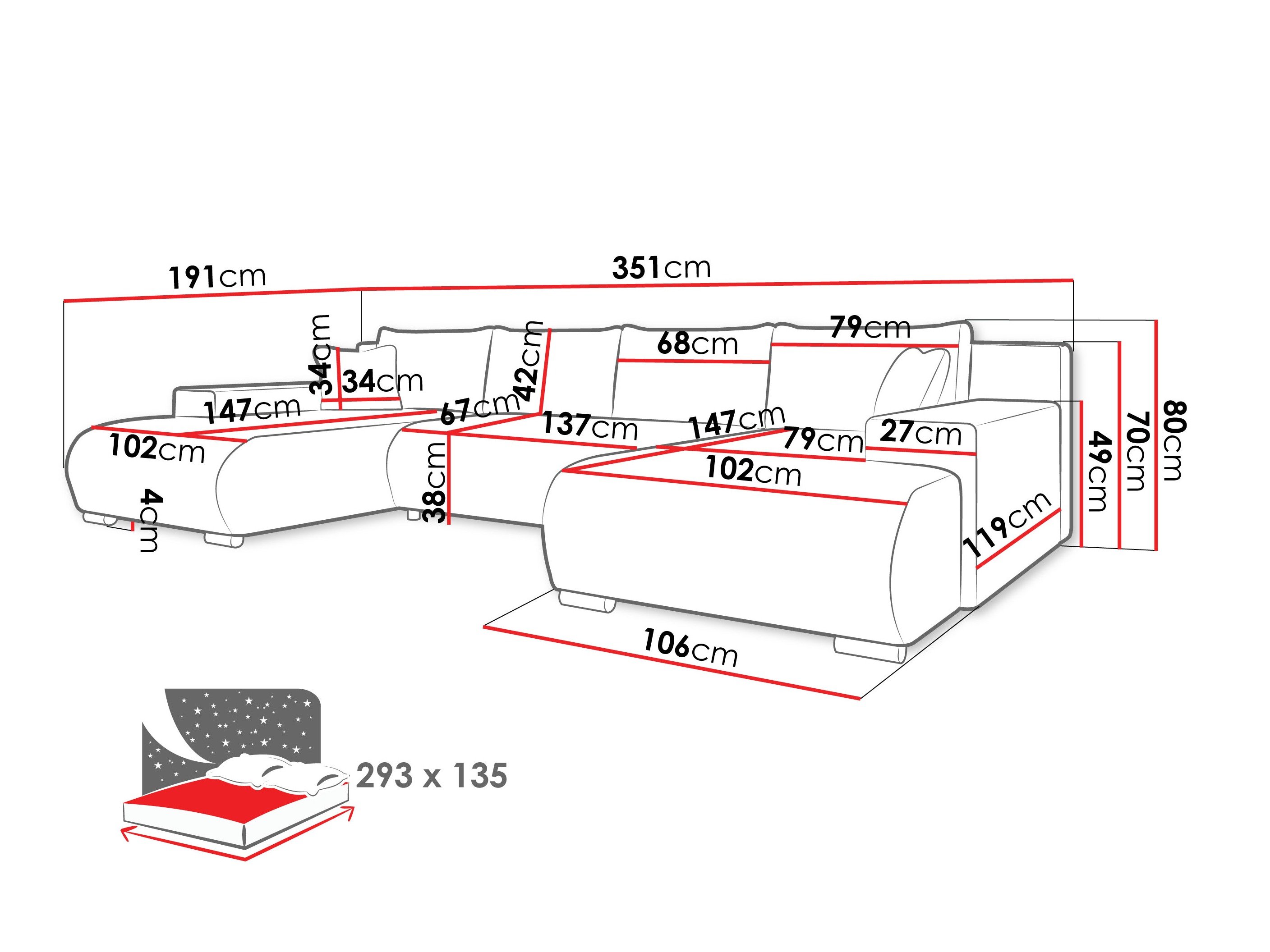 Canapé d'angle Comfivo Equus (Coral 75)