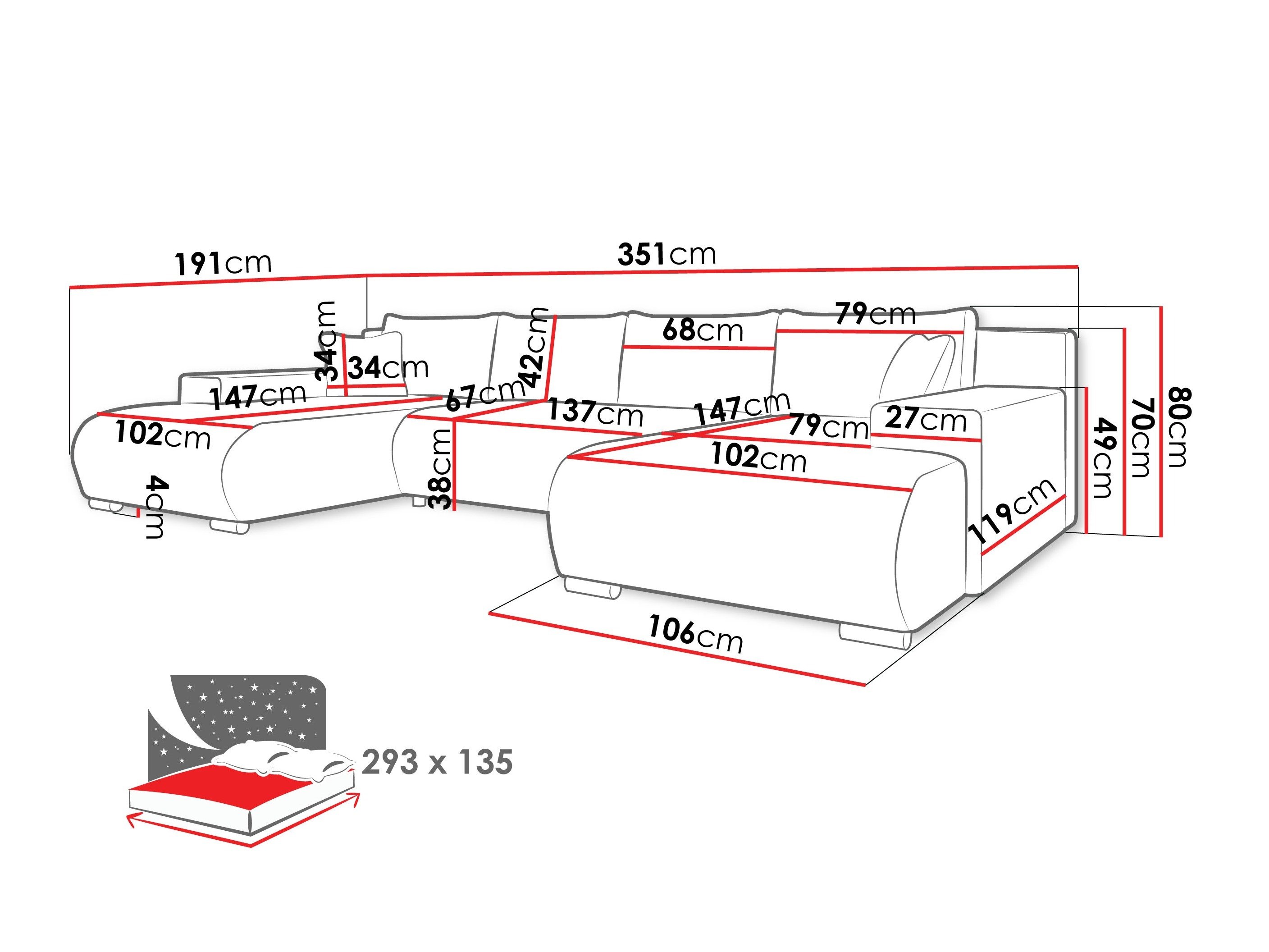 Canapé d'angle Comfivo Equus (Poso 135)