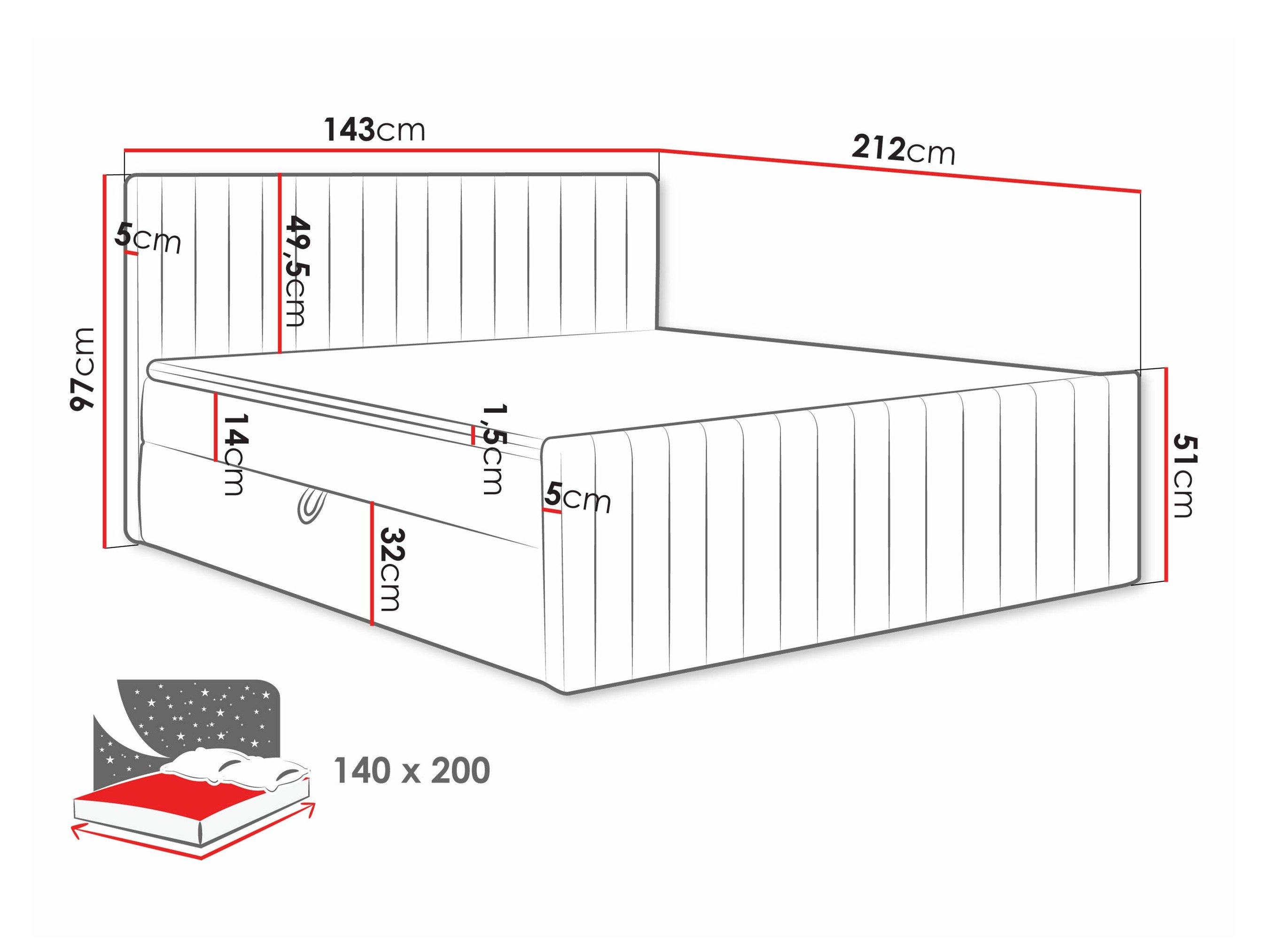 Lit boxspring Comfivo Apis II (Manila 16)