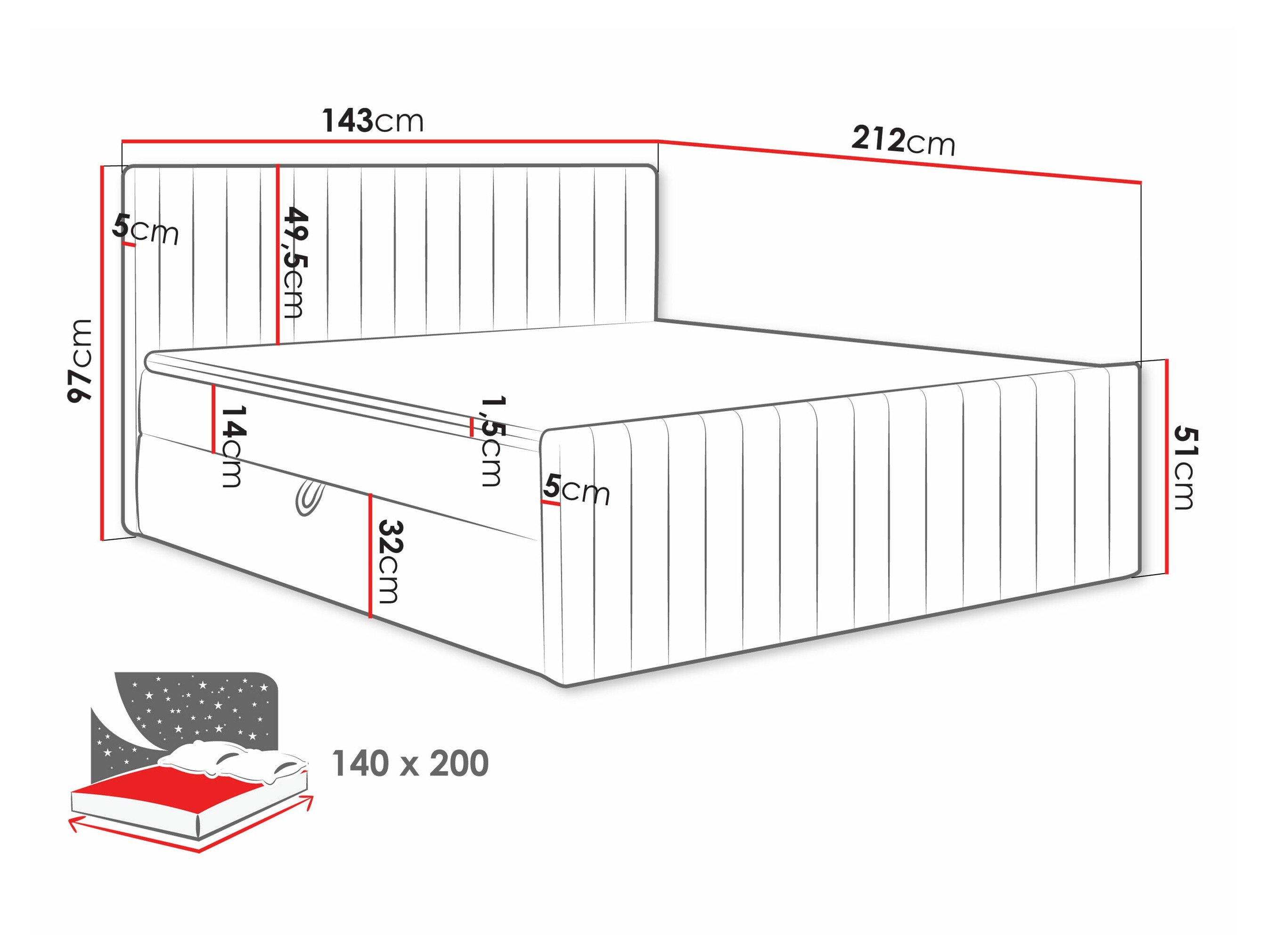 Lit boxspring Comfivo Apis II (Polo 889)