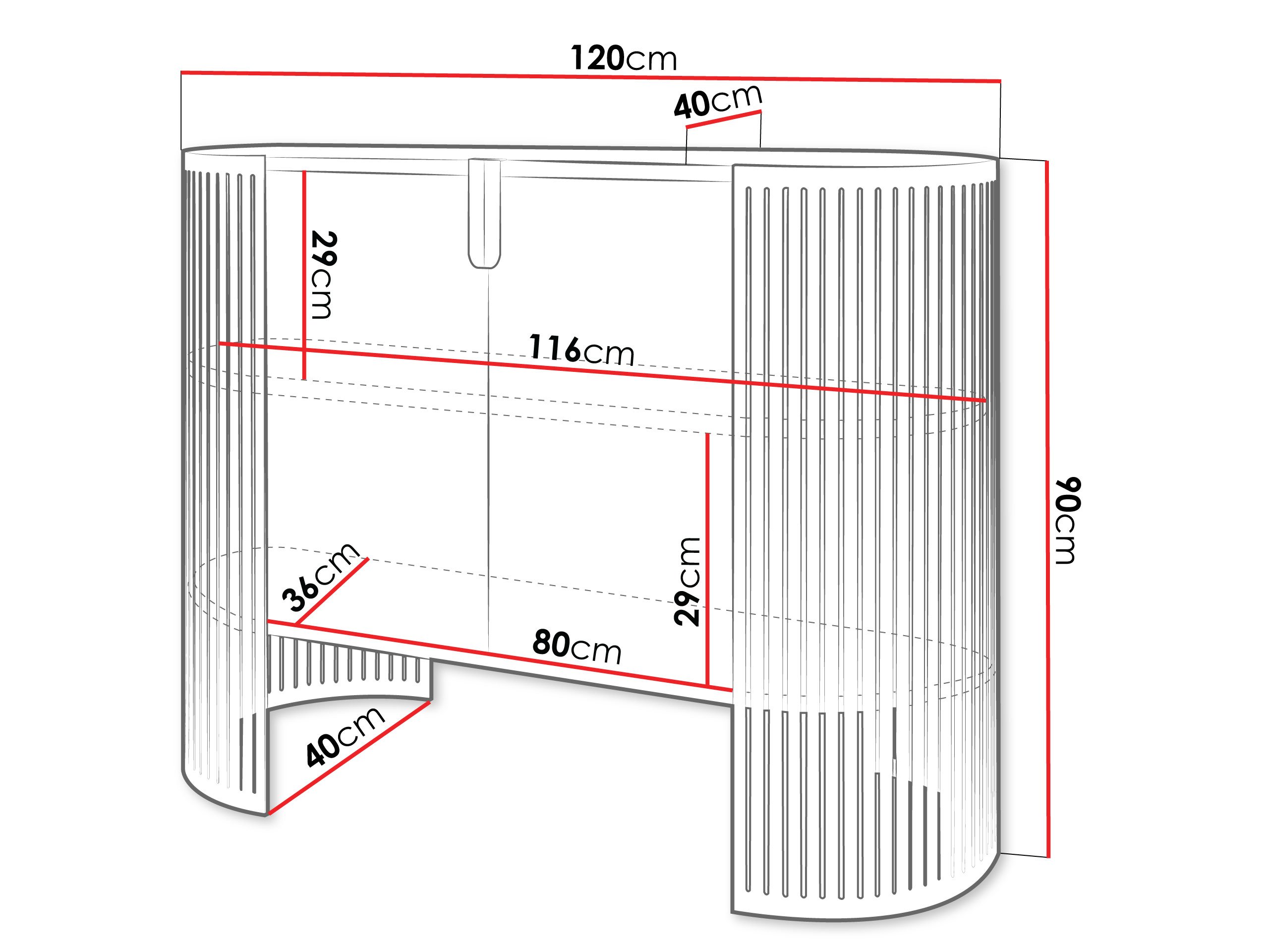 Buffet Evanola 113 (Noir + Cachemire)