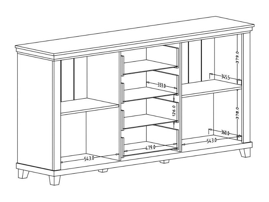 Commode Tolnue 103 (Vert foncé + Chêne de Lefkas)