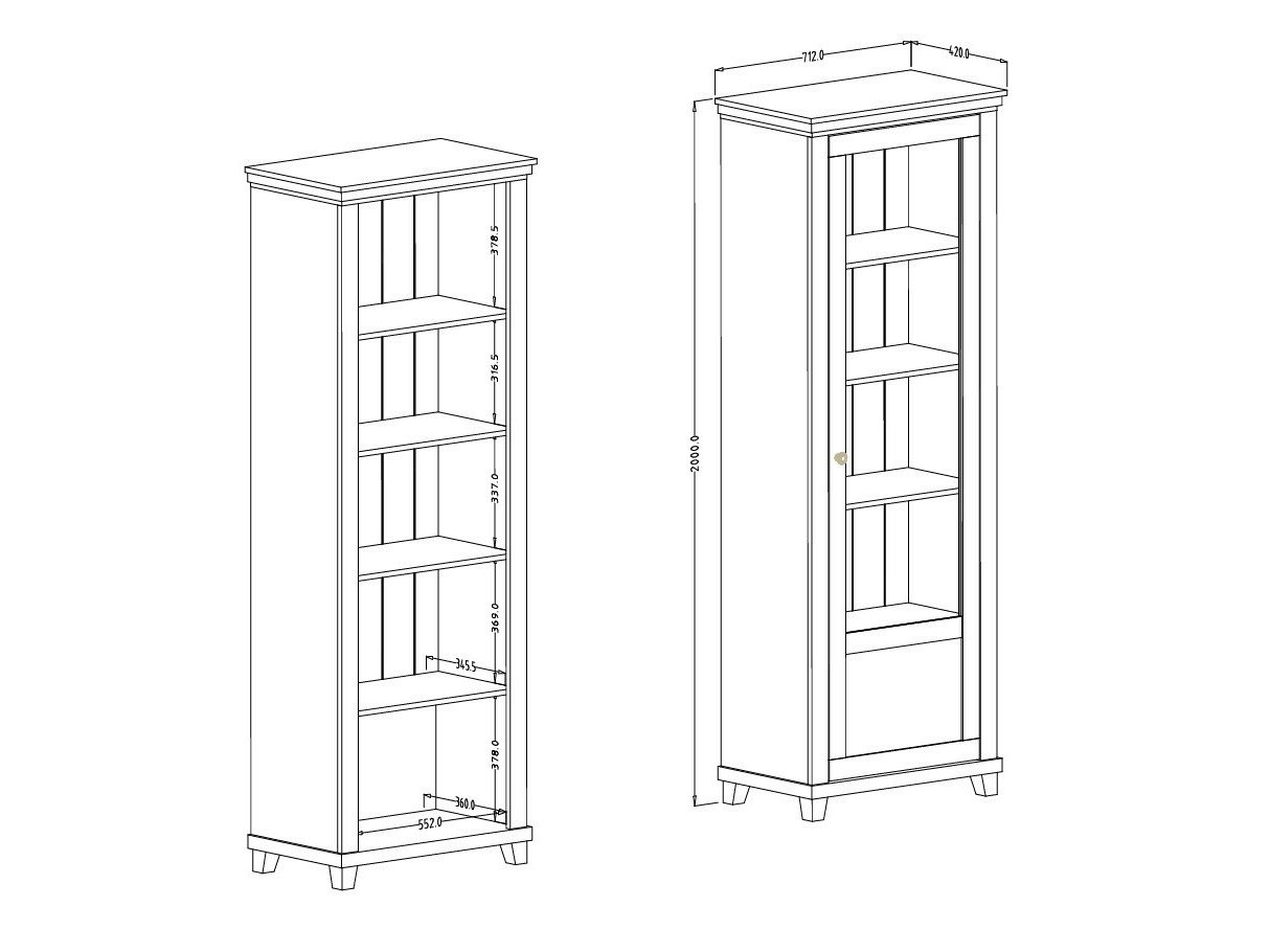 Étagère Tolnue 101 (Vert foncé + Chêne de Lefkas)