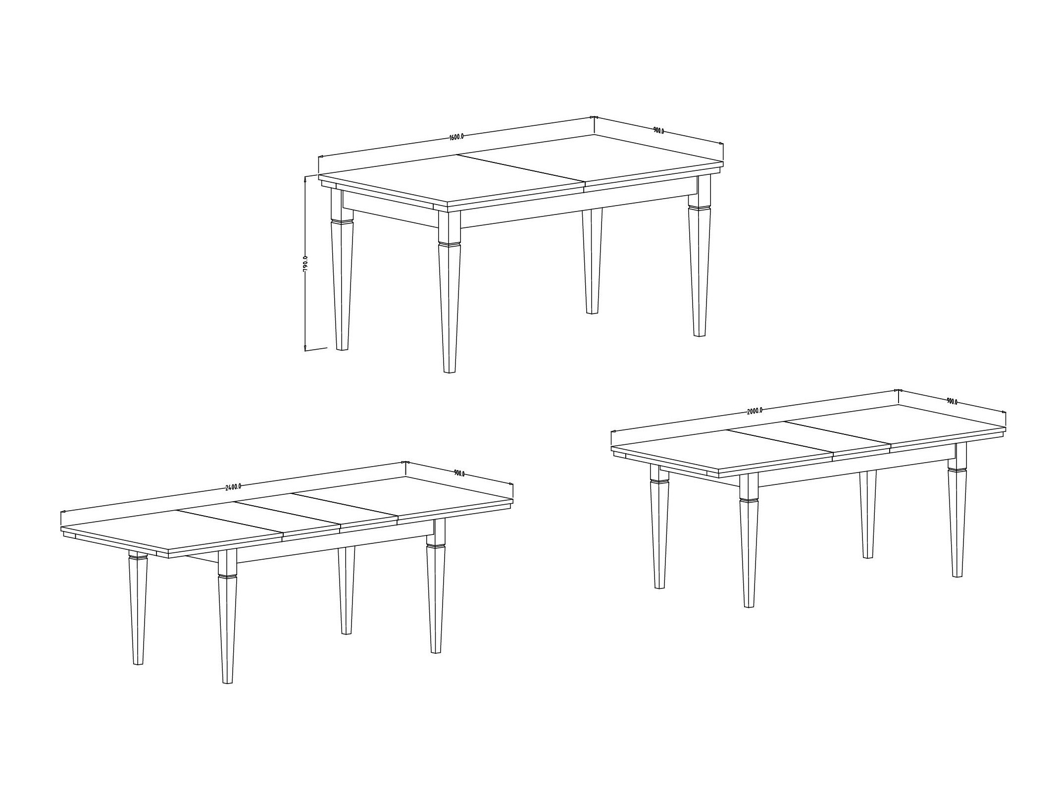 Table Tolnue 107 (Vert foncé + Chêne de Lefkas)