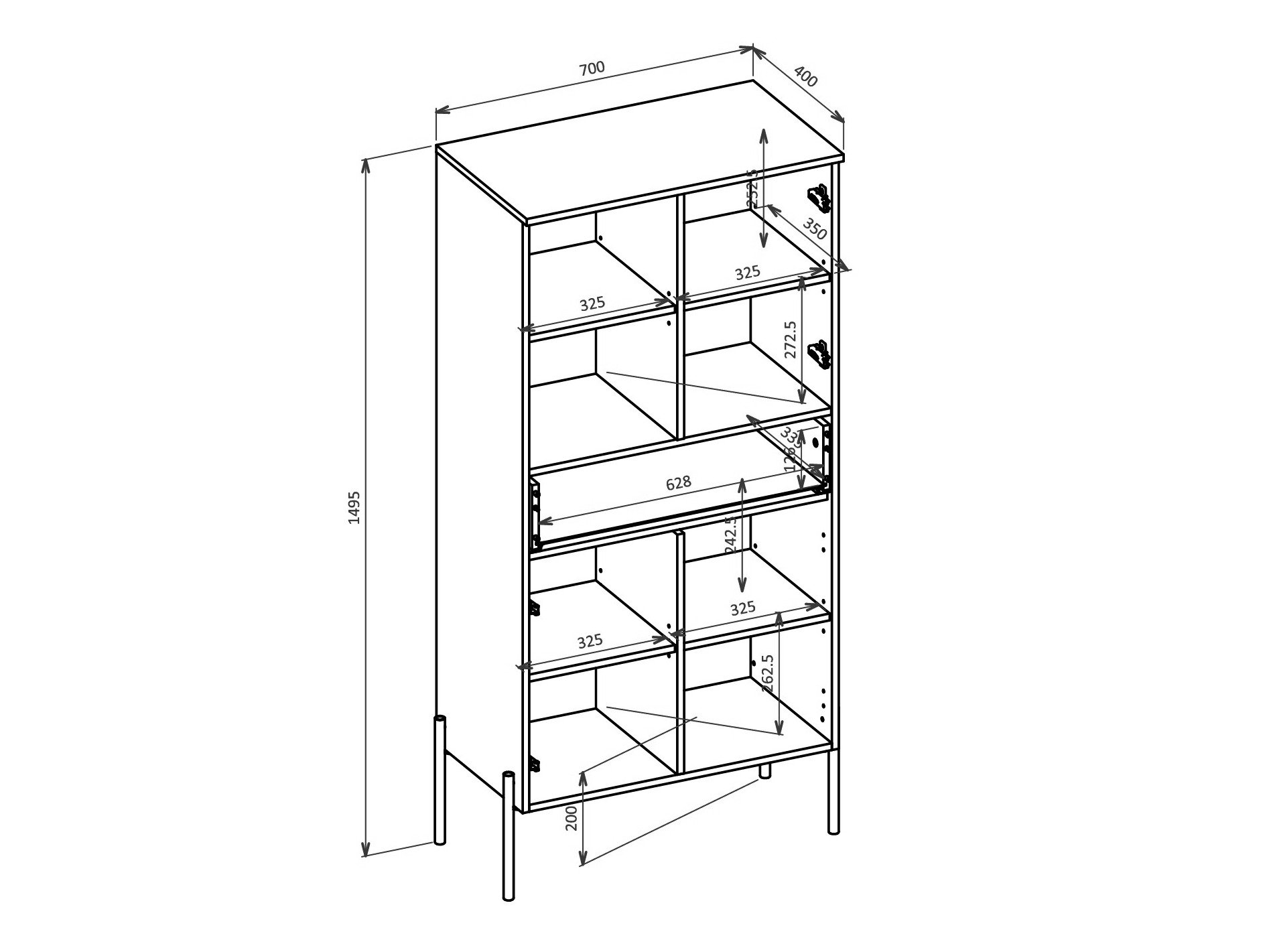 Étagère Levtenu 120 (Chêne + Cachemire)