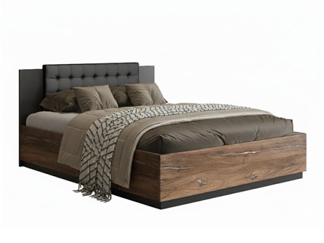 Lit Felelie 104 (Chêne Flagstaf foncé + Cuivre)