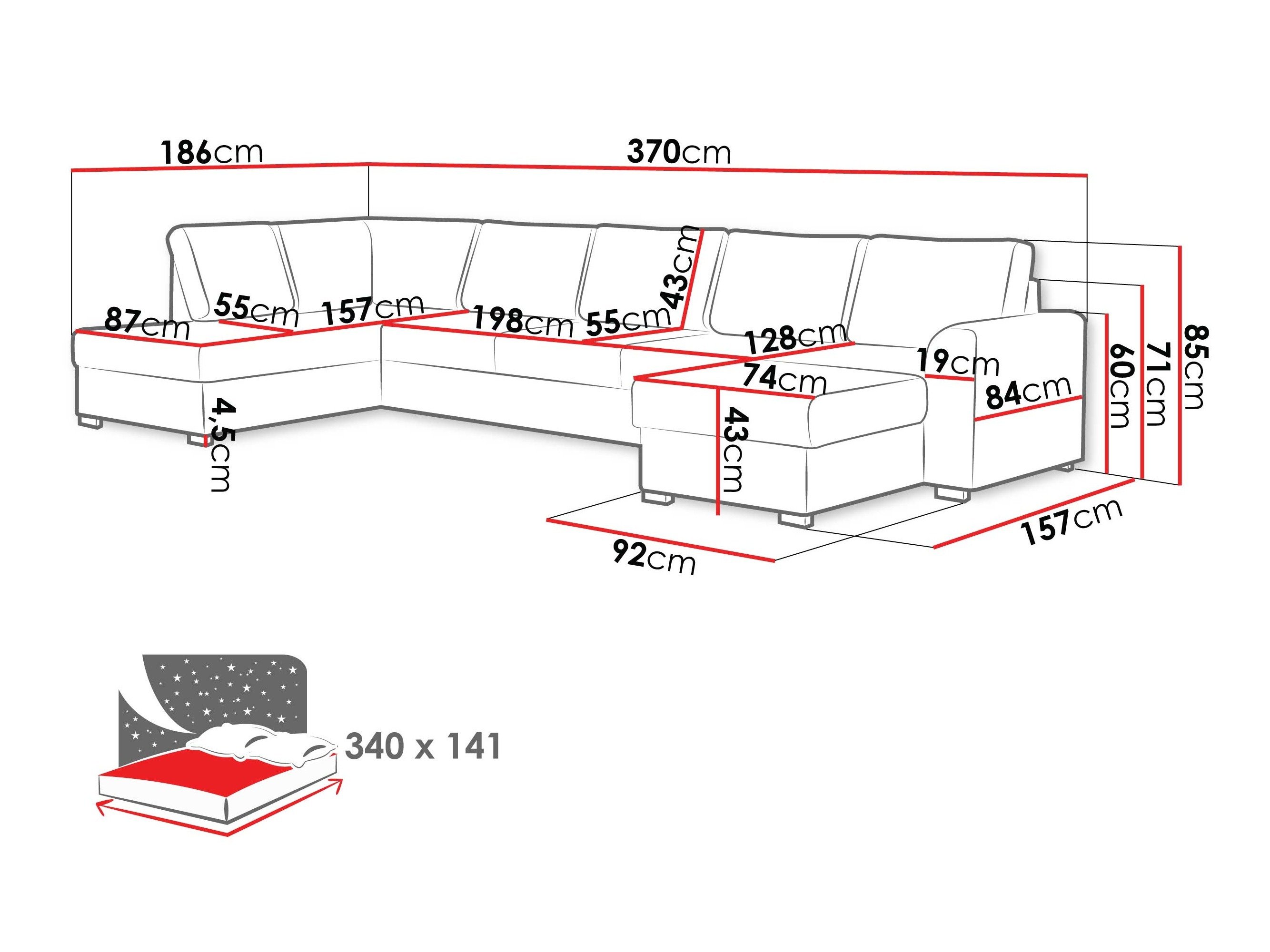 Canapé d'angle Comfivo Flumen III (Maya 03)