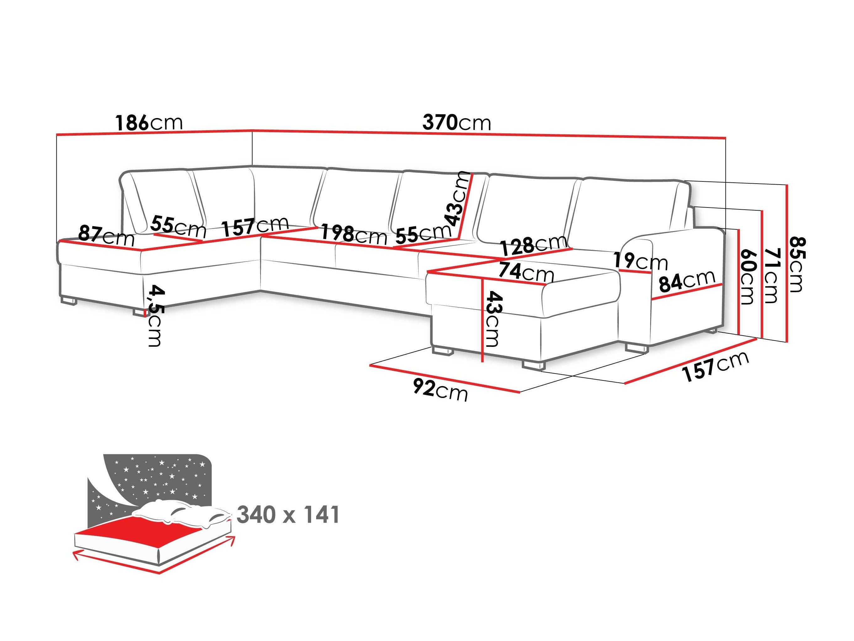 Canapé d'angle Comfivo Flumen III (Maya 03)