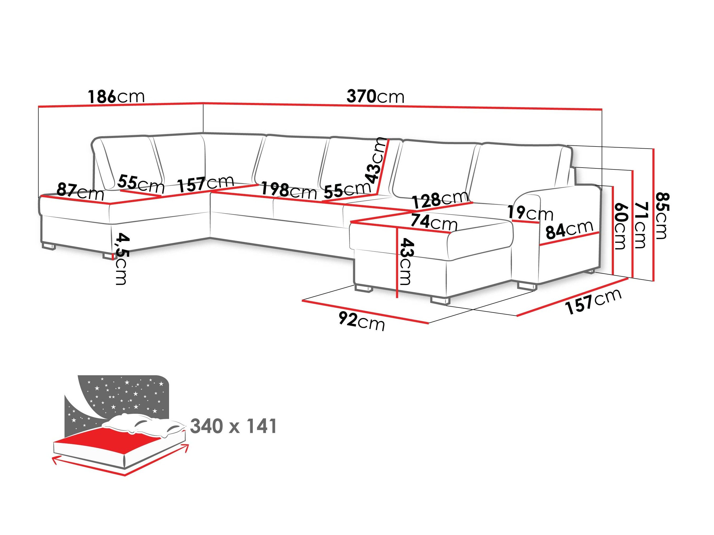 Canapé d'angle Comfivo Flumen III (Maya 05)