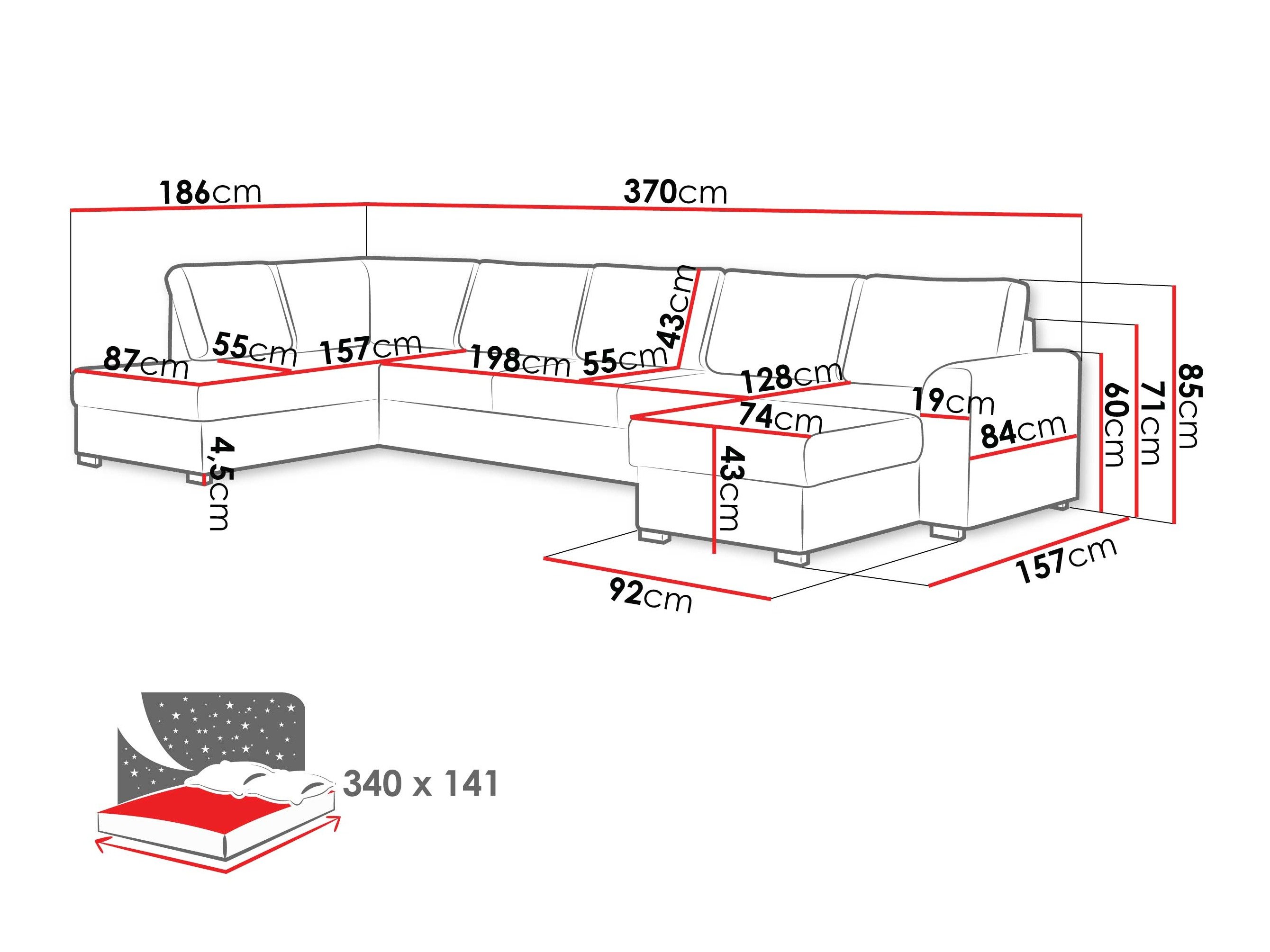 Canapé d'angle Comfivo Flumen III (Maya 05)