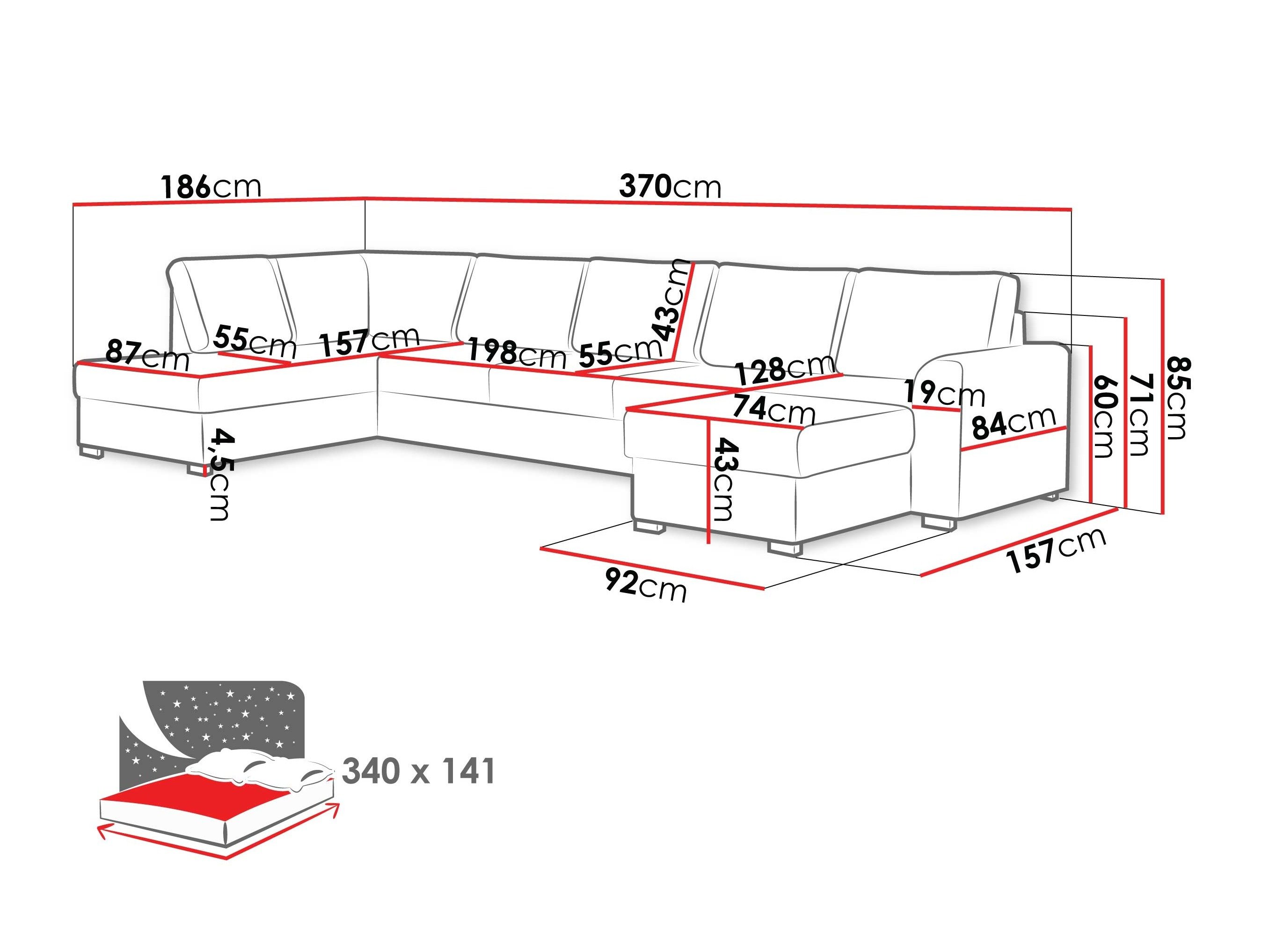 Canapé d'angle Comfivo Flumen III (Piano 26)