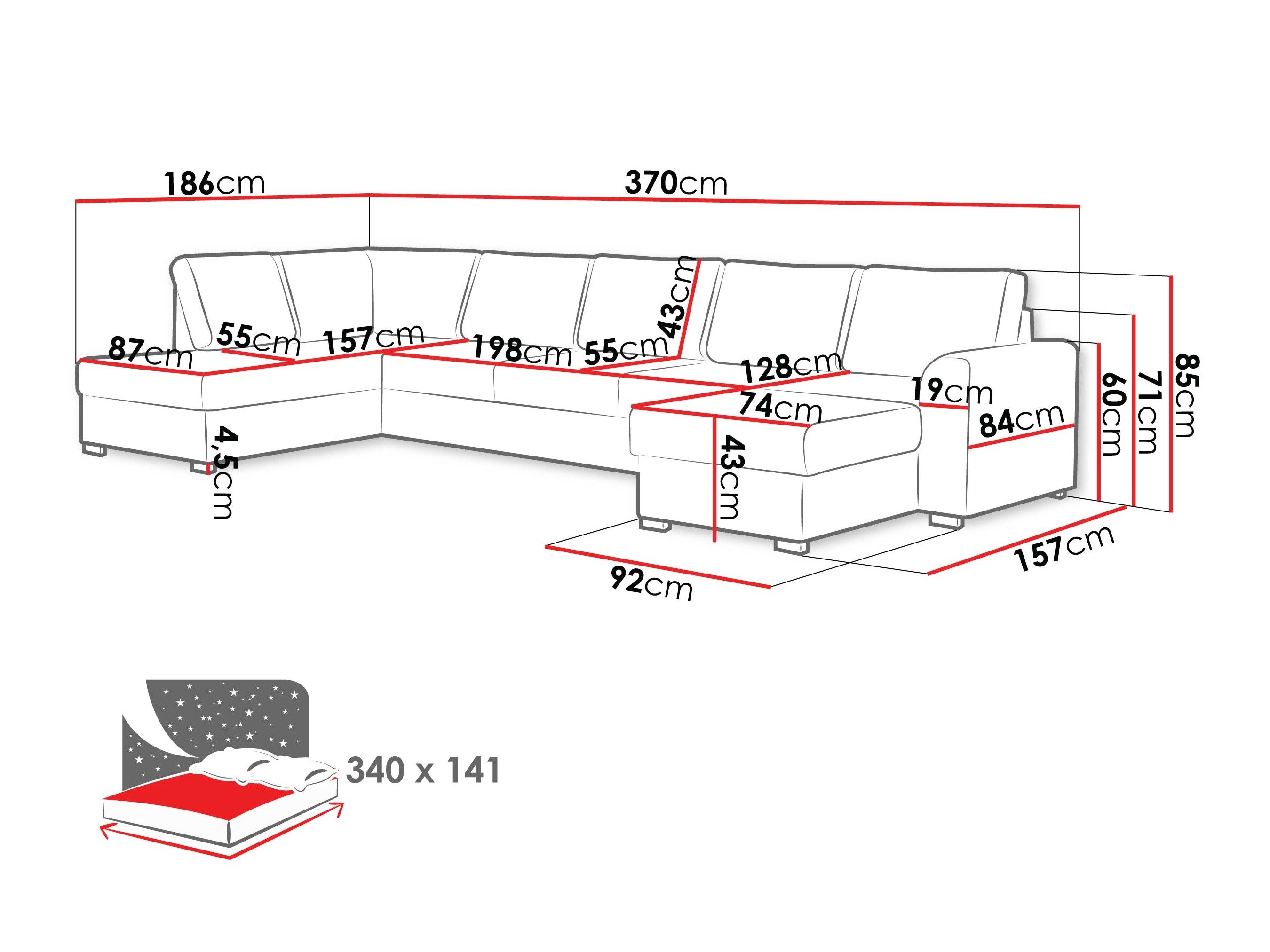 Canapé d'angle Comfivo Flumen III (Piano 26)