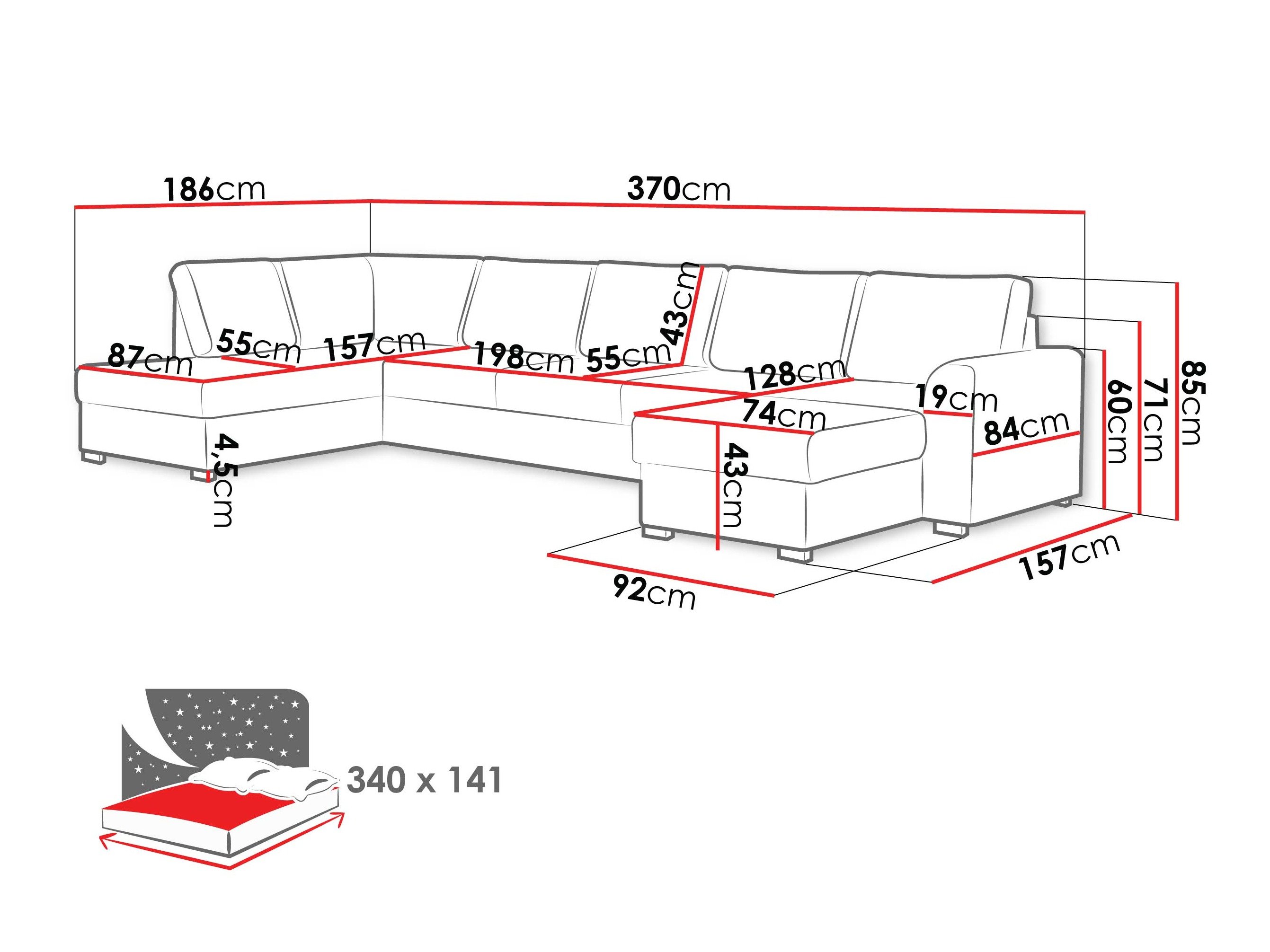 Canapé d'angle Comfivo Flumen III (Piano 28)