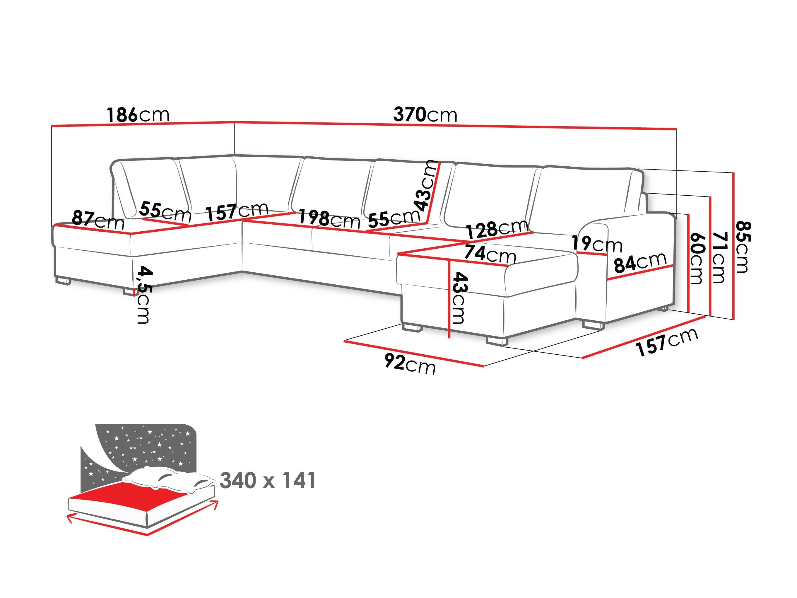 Canapé d'angle Comfivo Flumen III (Piano 28)