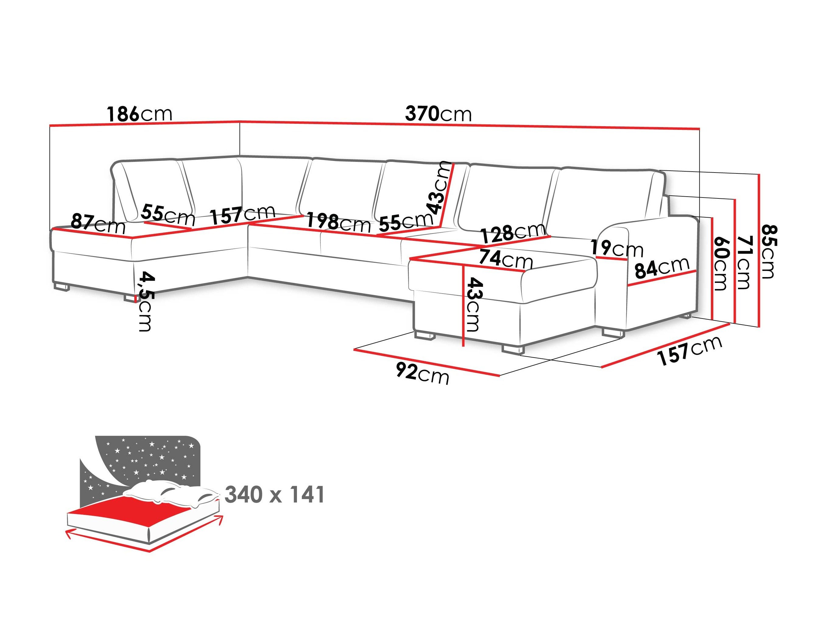 Canapé d'angle Comfivo Flumen III (Zoya 03)