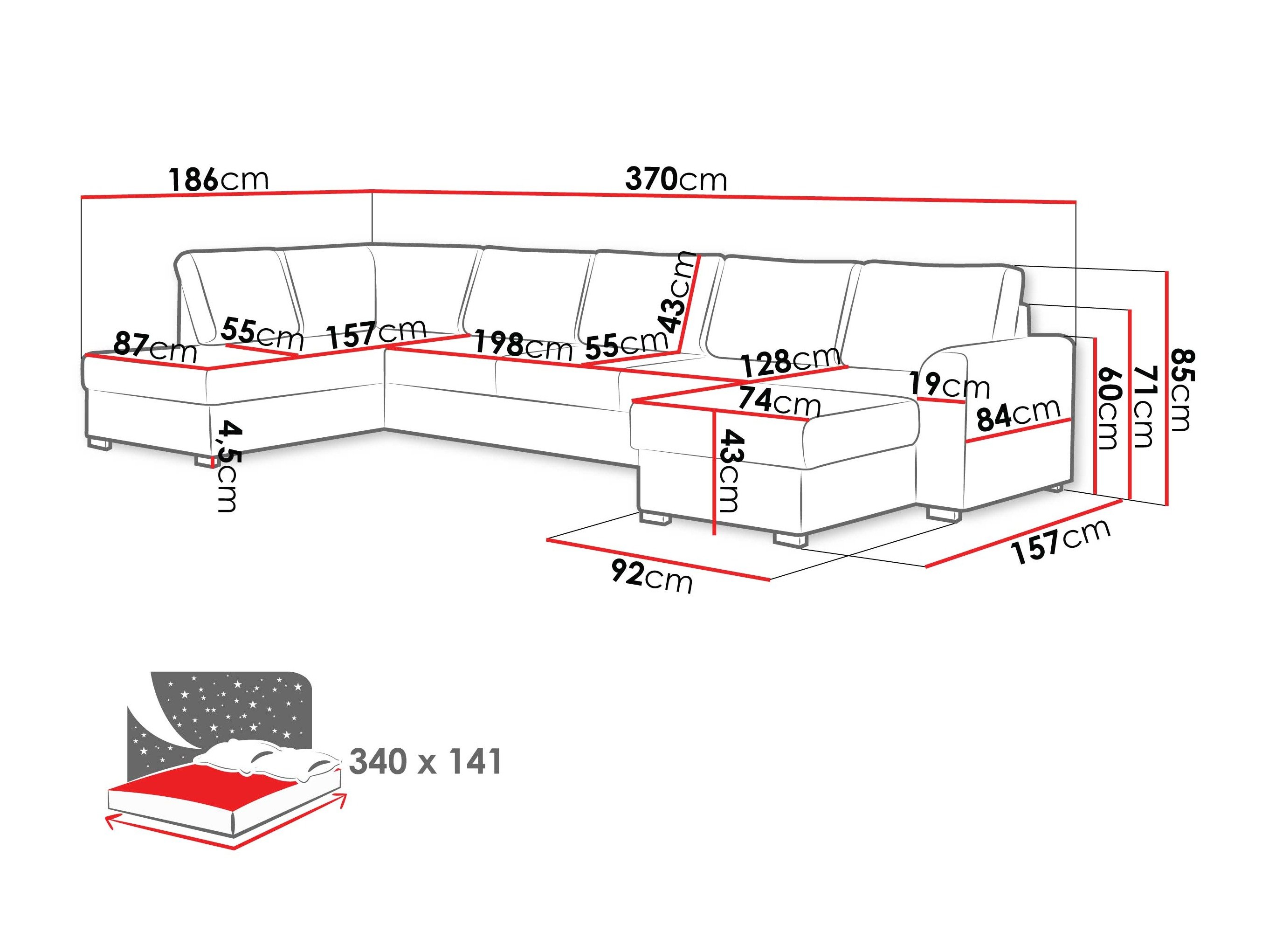 Canapé d'angle Comfivo Flumen III (Zoya 03)